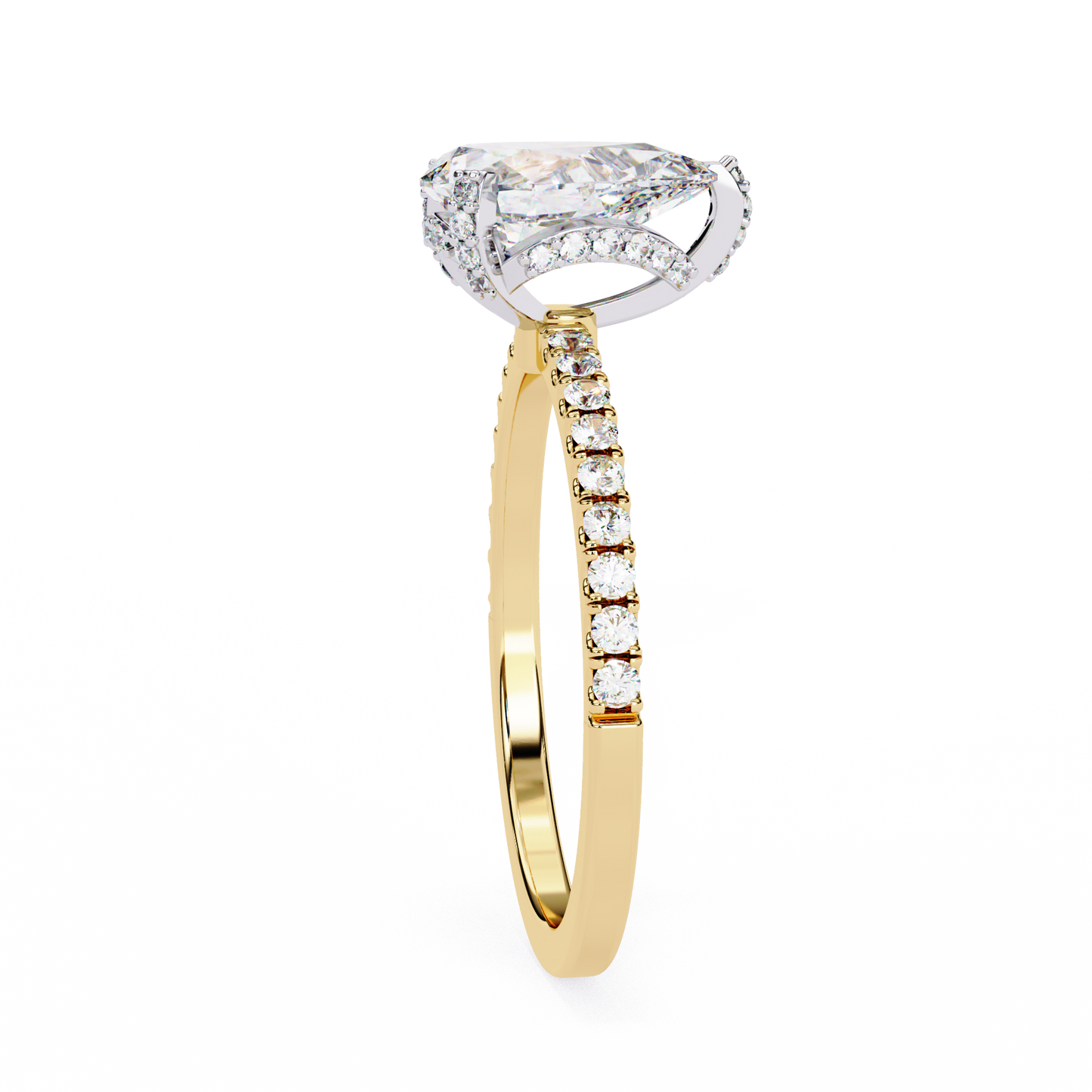 eternal drop pear lab grown diamond ring