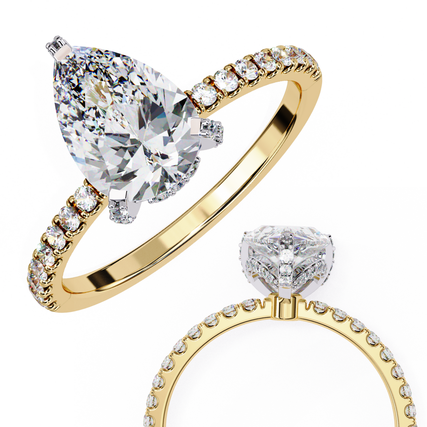 eternal drop pear lab grown diamond ring