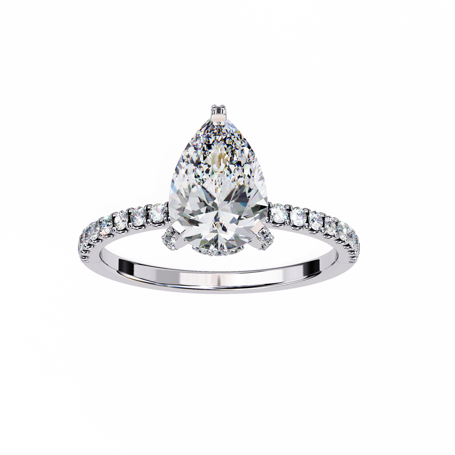 eternal drop pear lab grown diamond ring