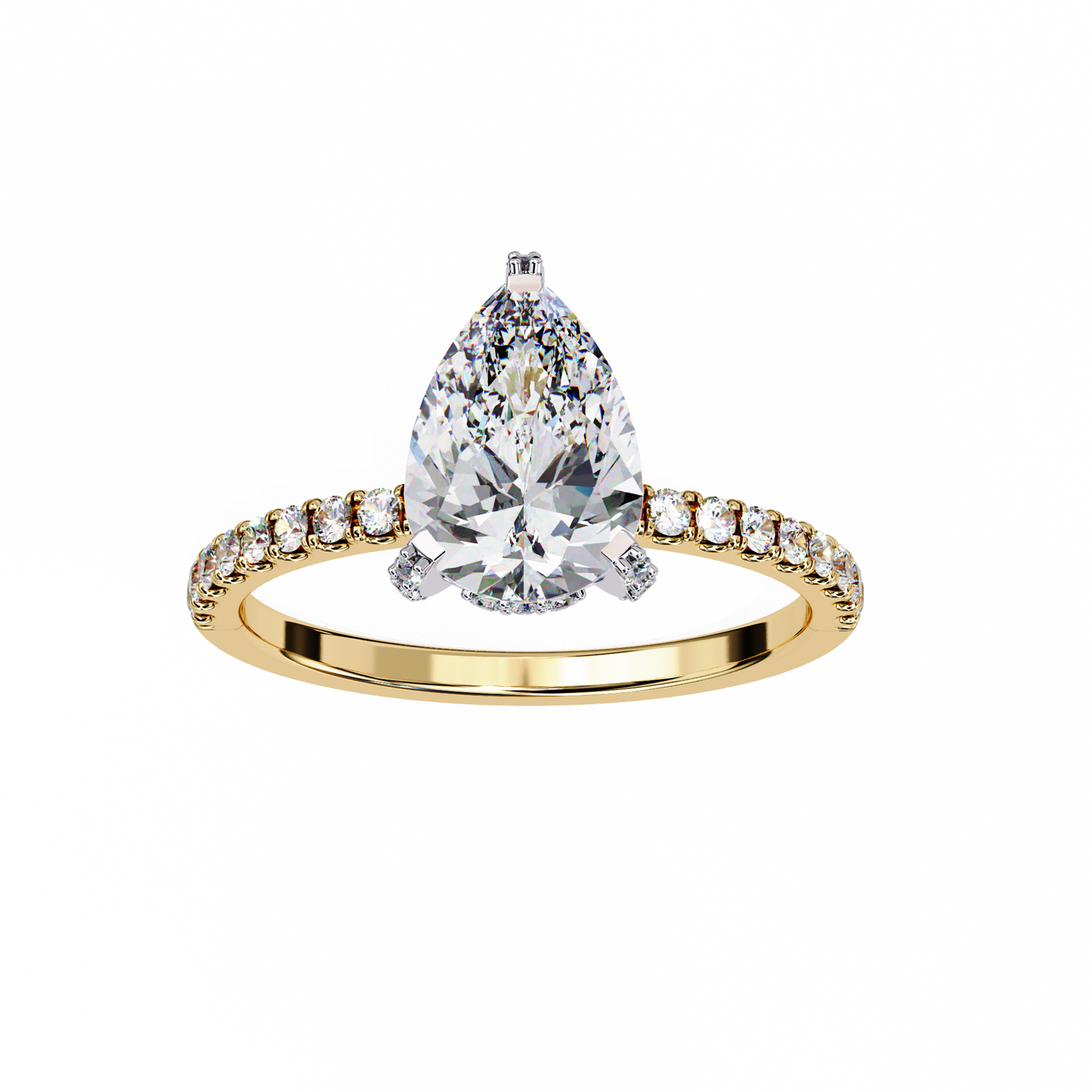 eternal drop pear lab grown diamond ring