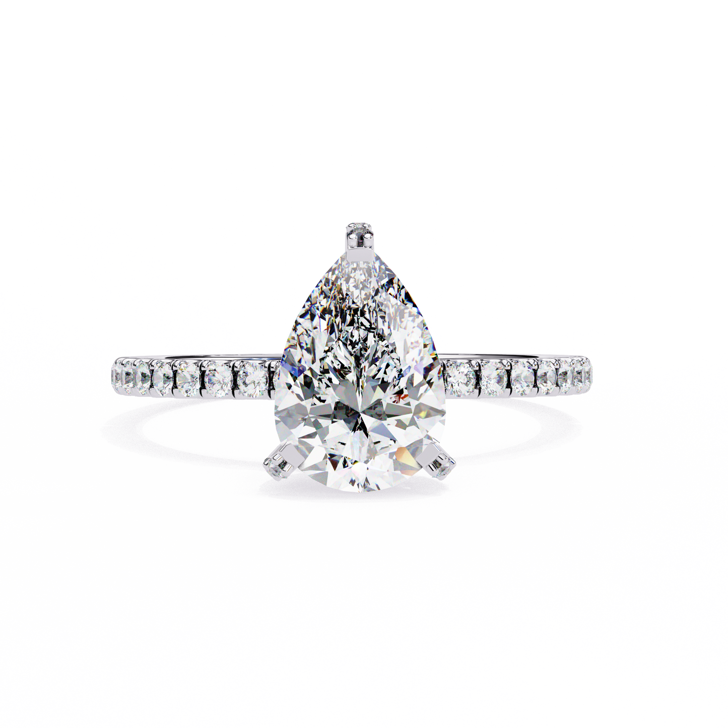 eternal drop pear lab grown diamond ring