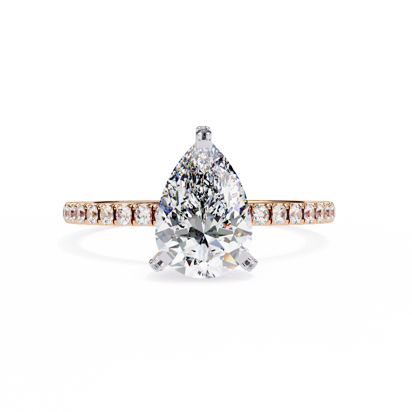 eternal drop pear lab grown diamond ring