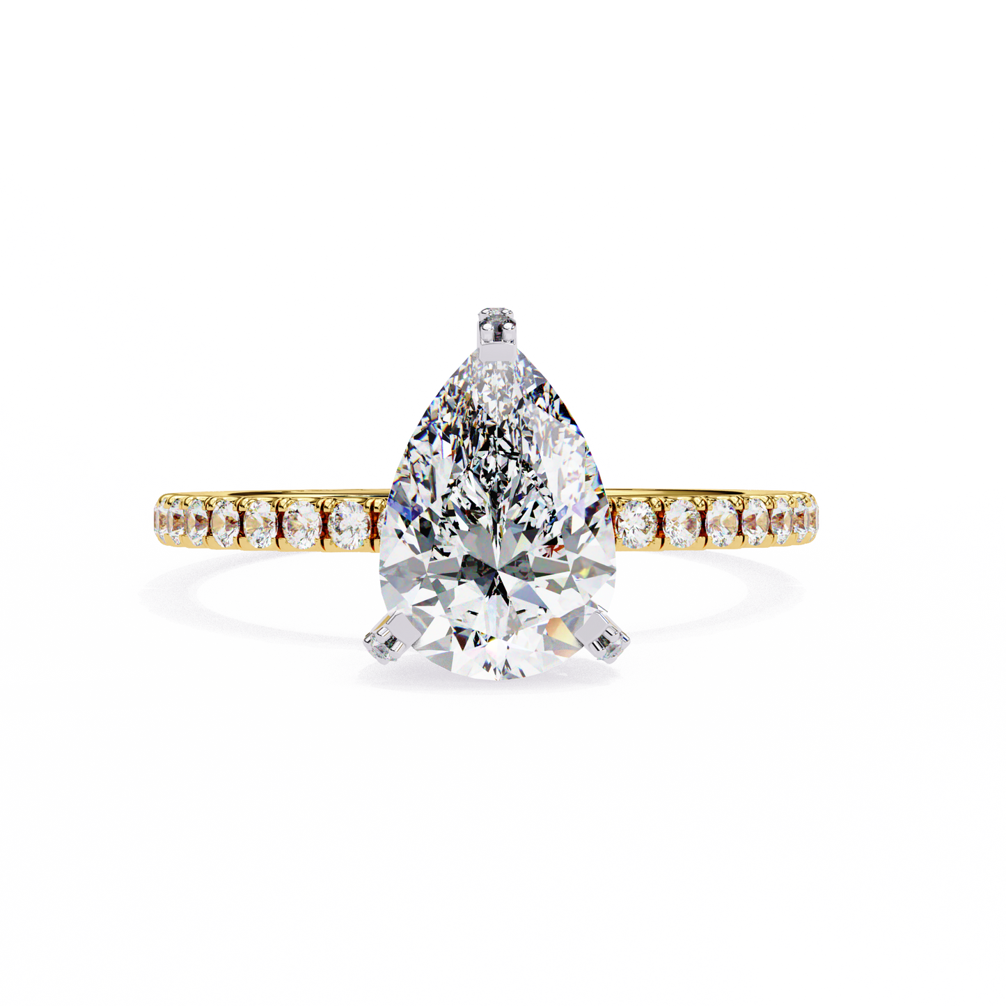 eternal drop pear lab grown diamond ring