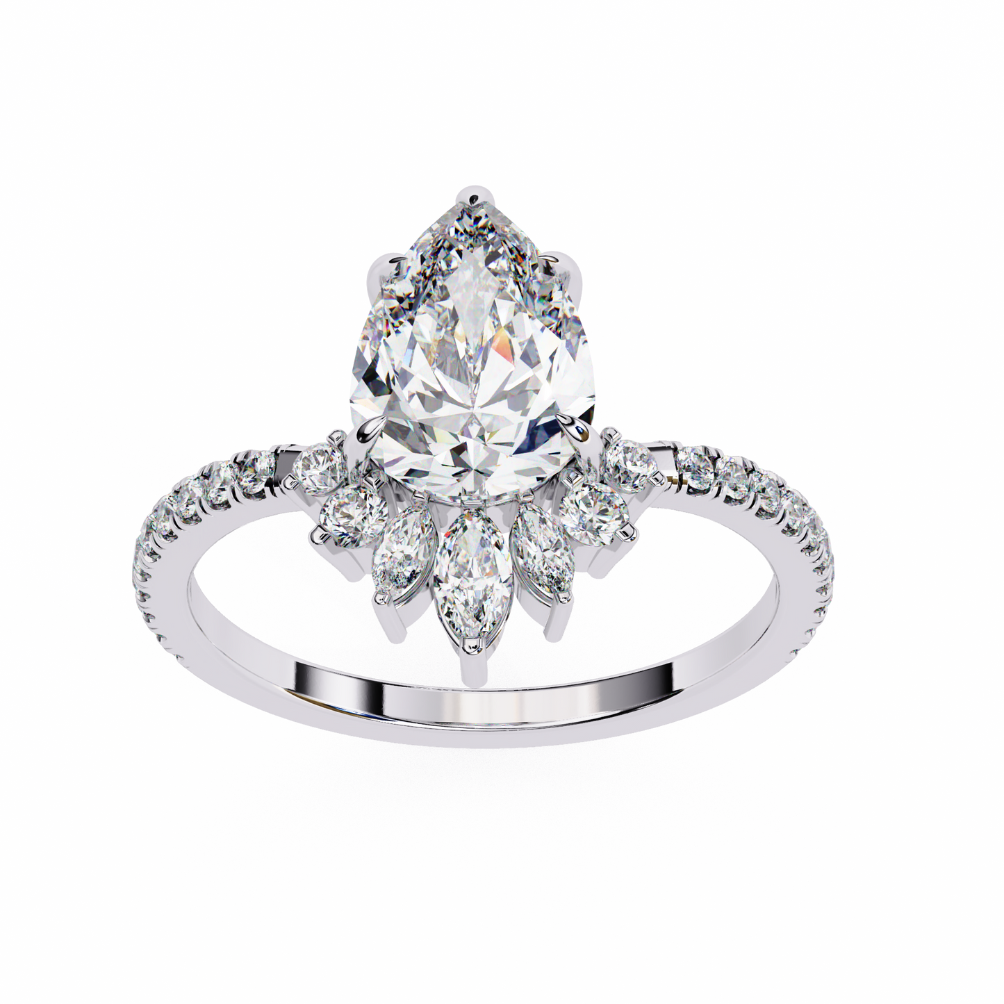 fleur radiance pear lab grown diamond ring