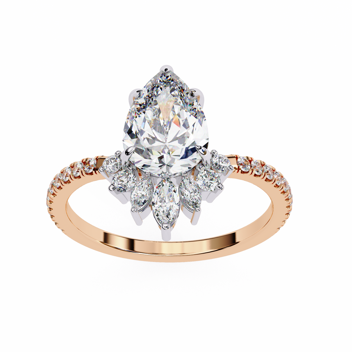 fleur radiance pear lab grown diamond ring