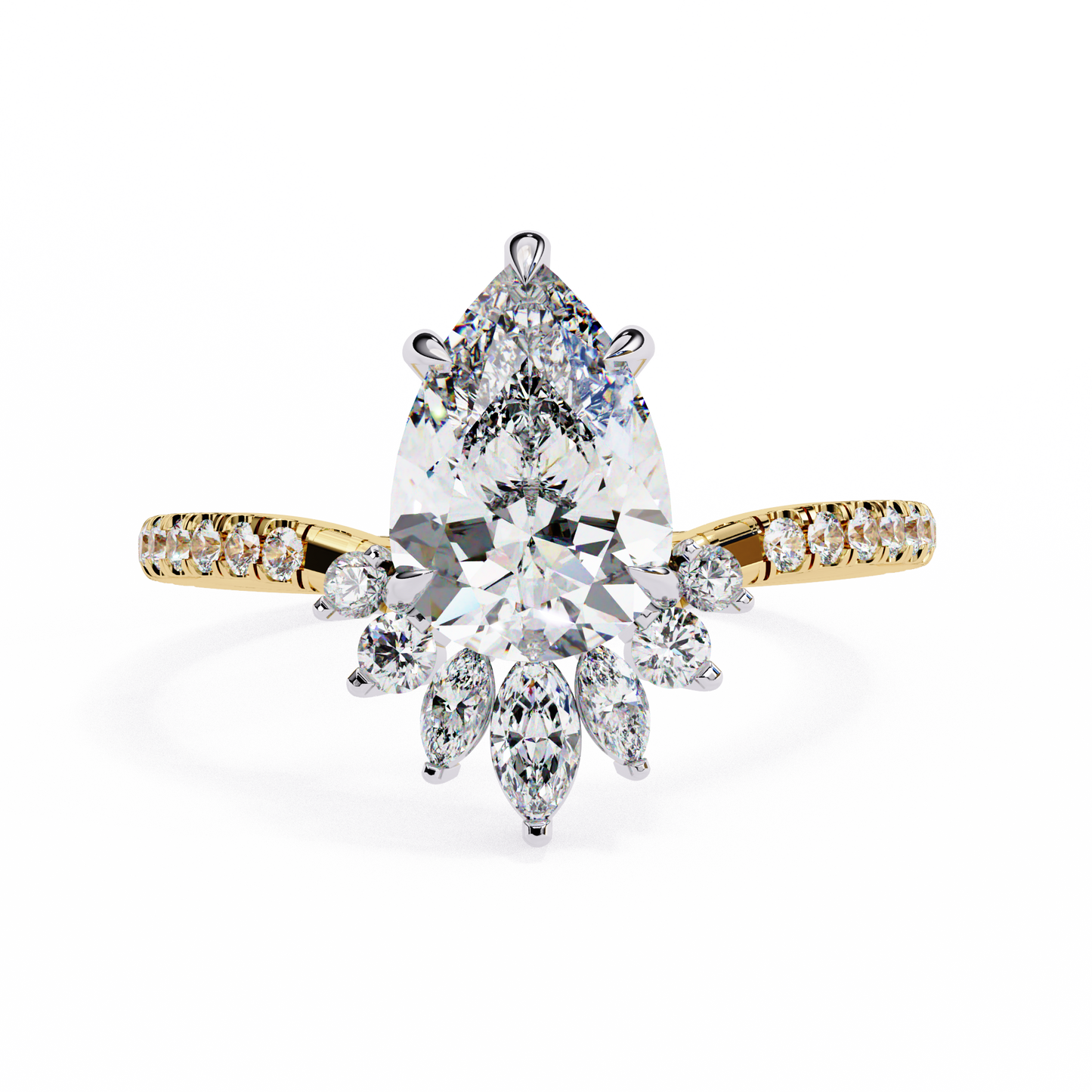 fleur radiance pear lab grown diamond ring