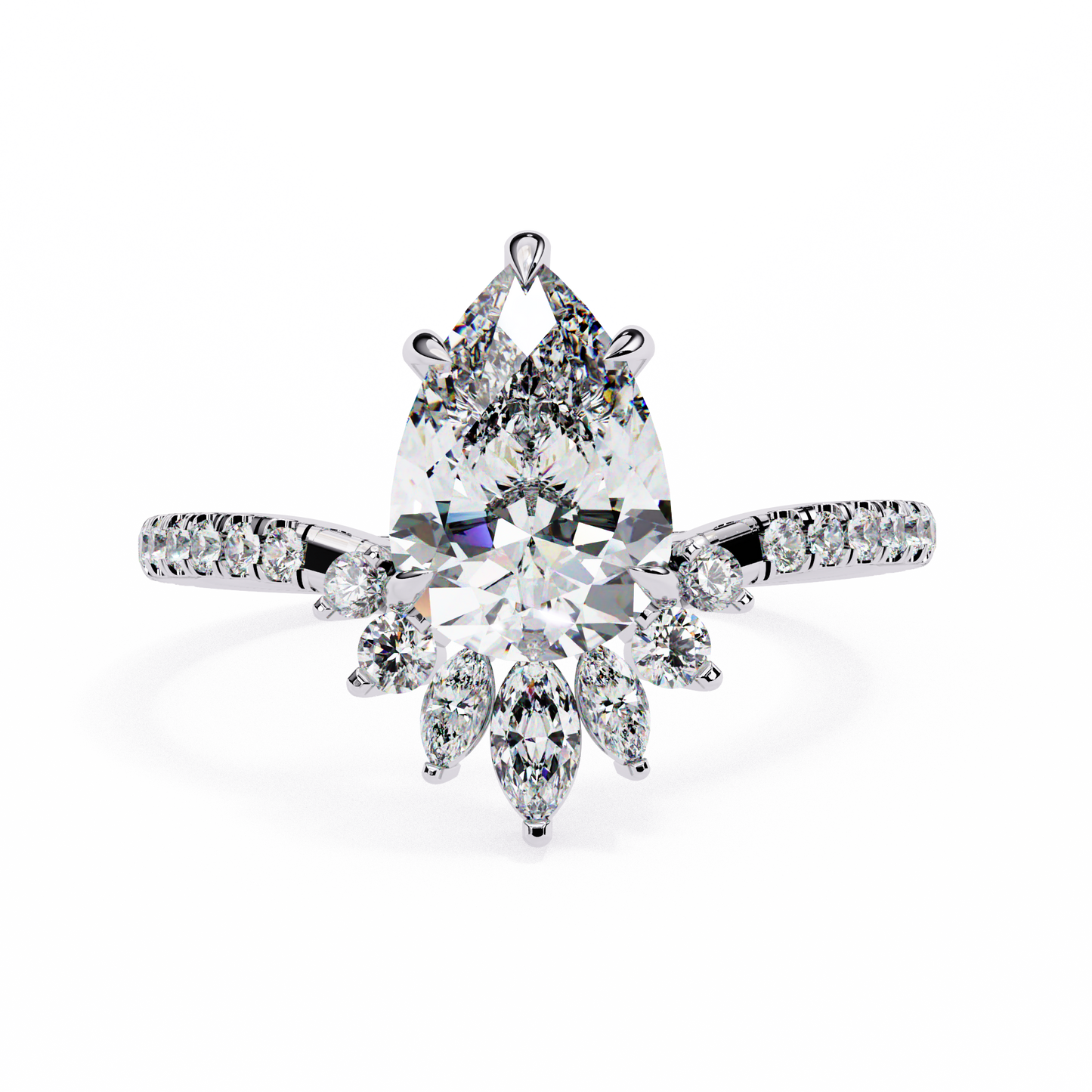 fleur radiance pear lab grown diamond ring