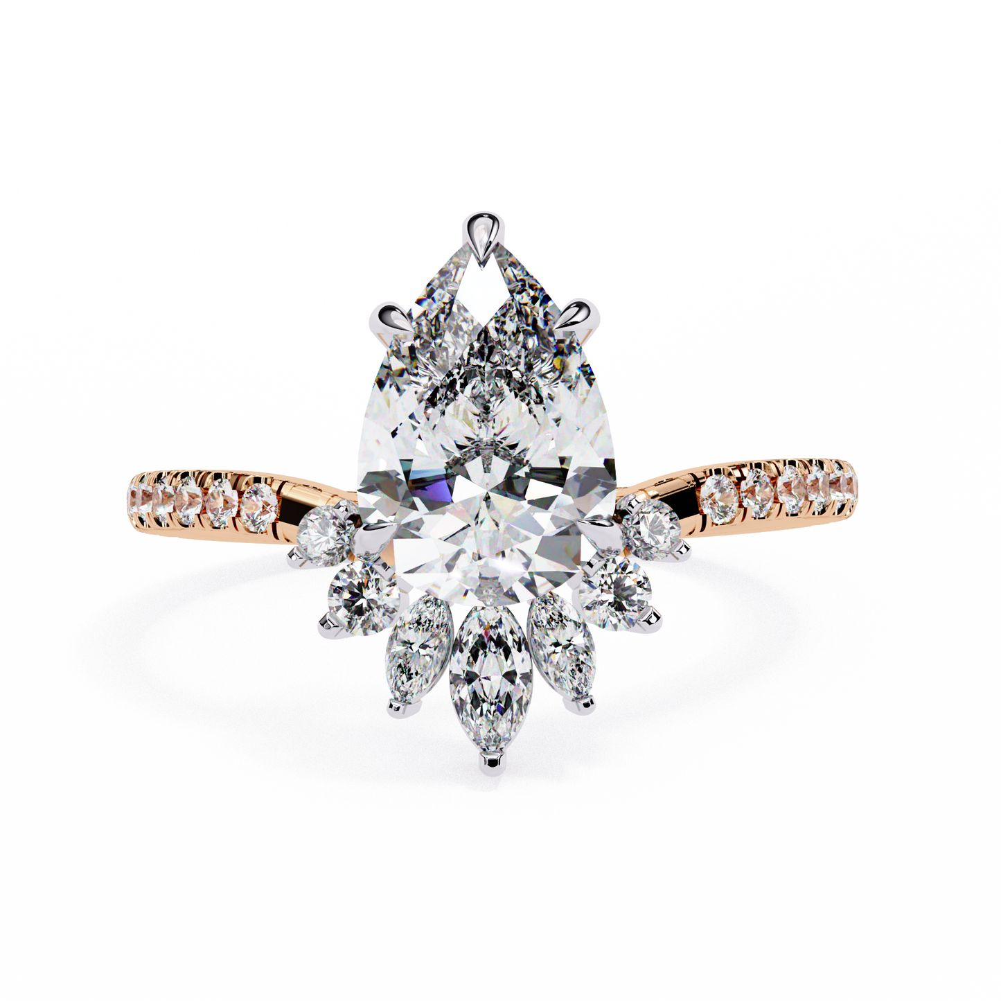fleur radiance pear lab grown diamond ring