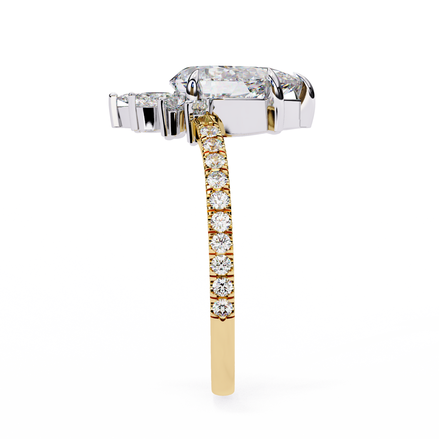 fleur radiance pear lab grown diamond ring