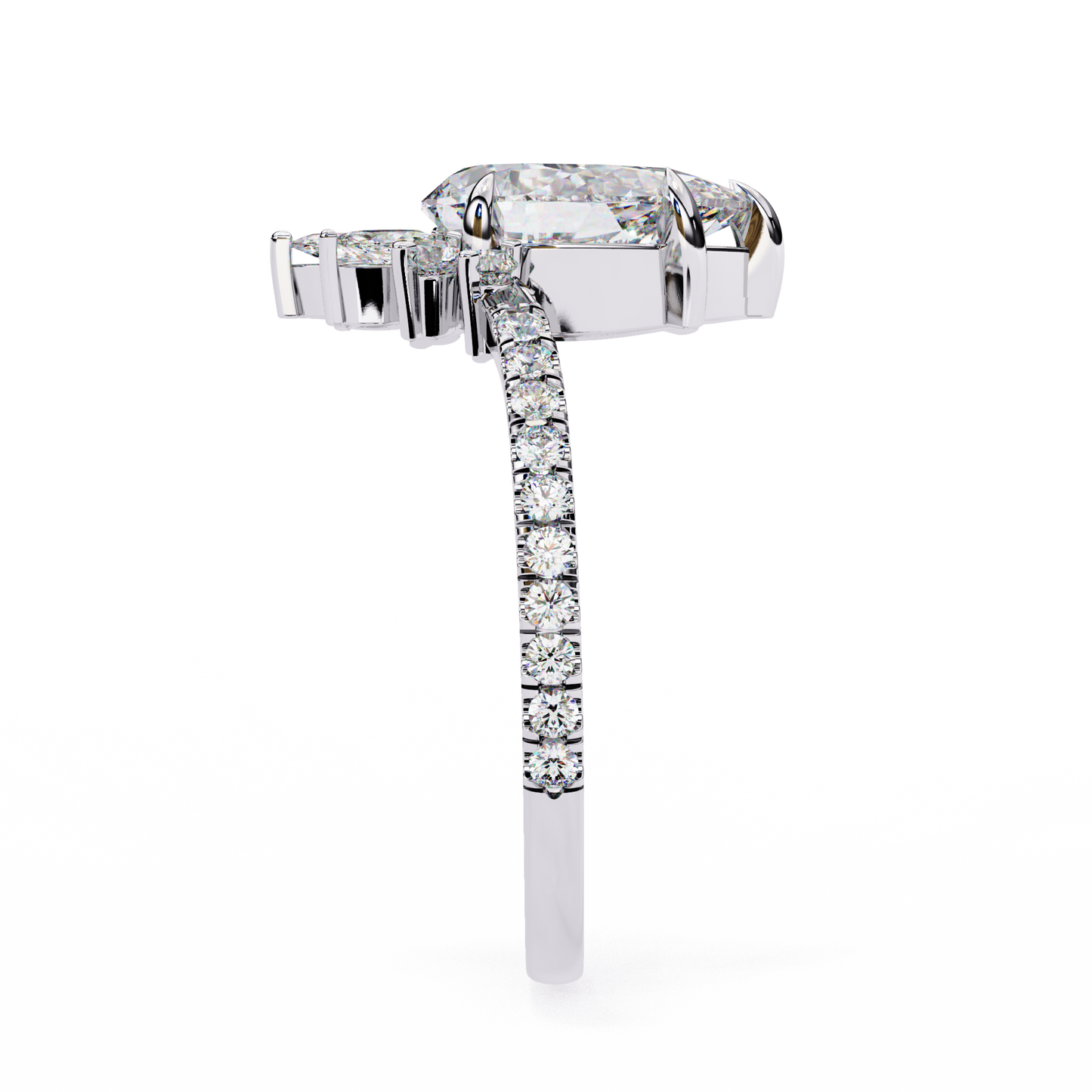 fleur radiance pear lab grown diamond ring