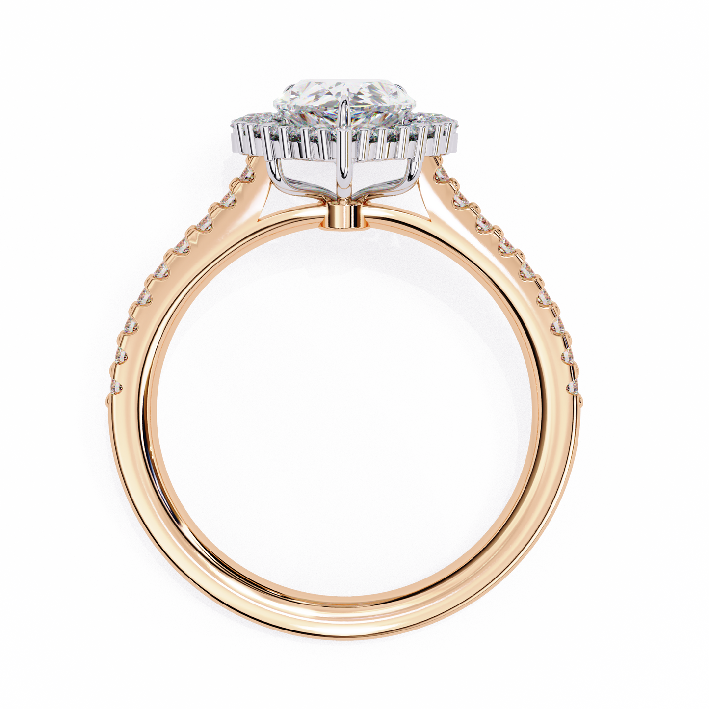 halo enchant pear lab grown diamond ring