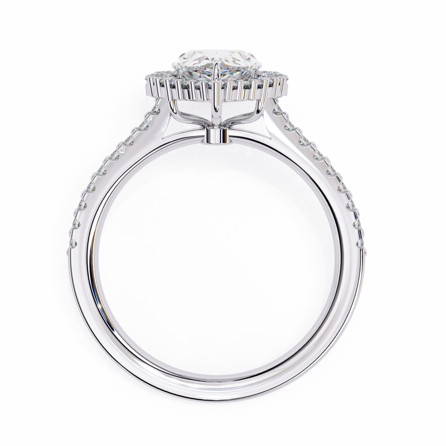 halo enchant pear lab grown diamond ring