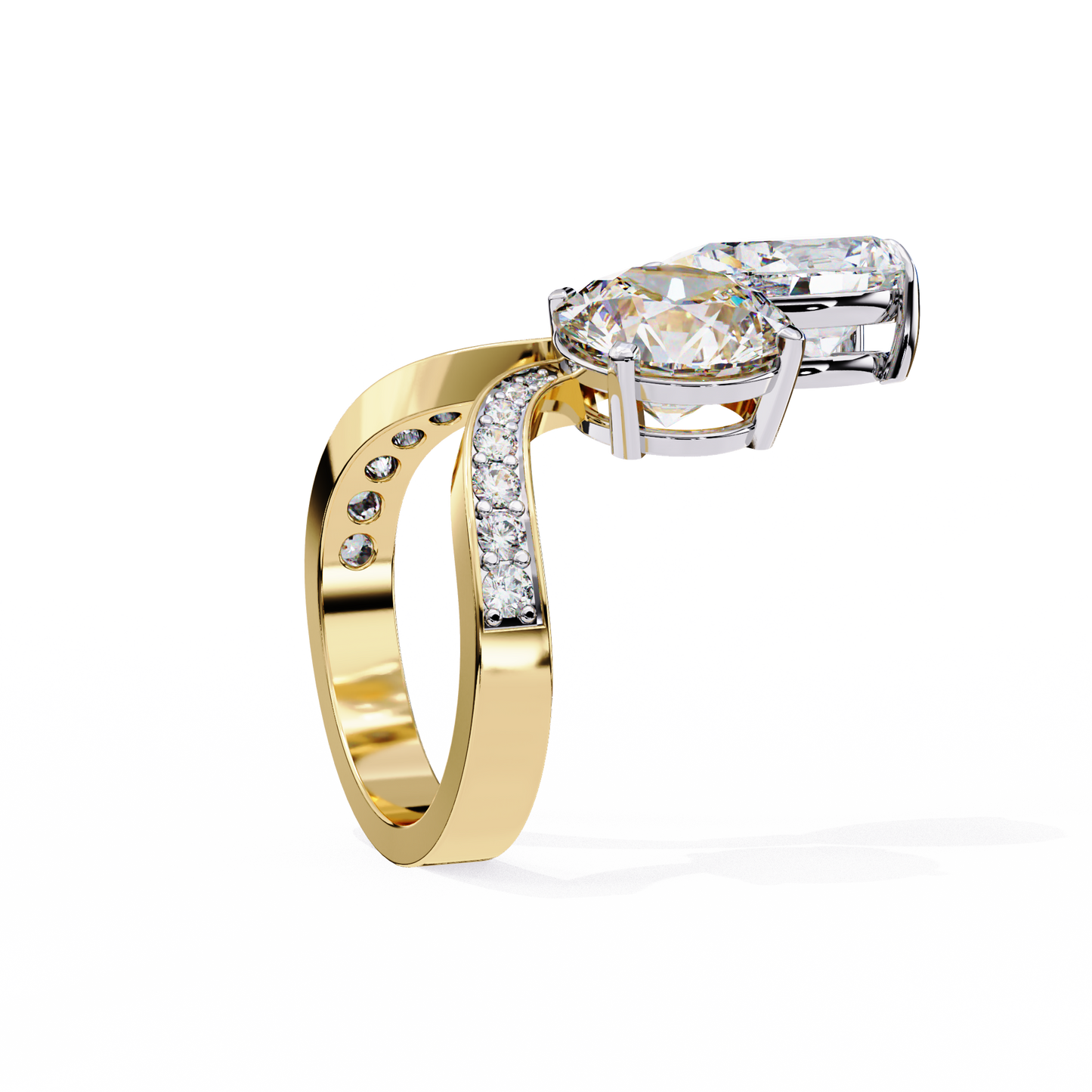 aurora duo lab grown diamond bypass ring