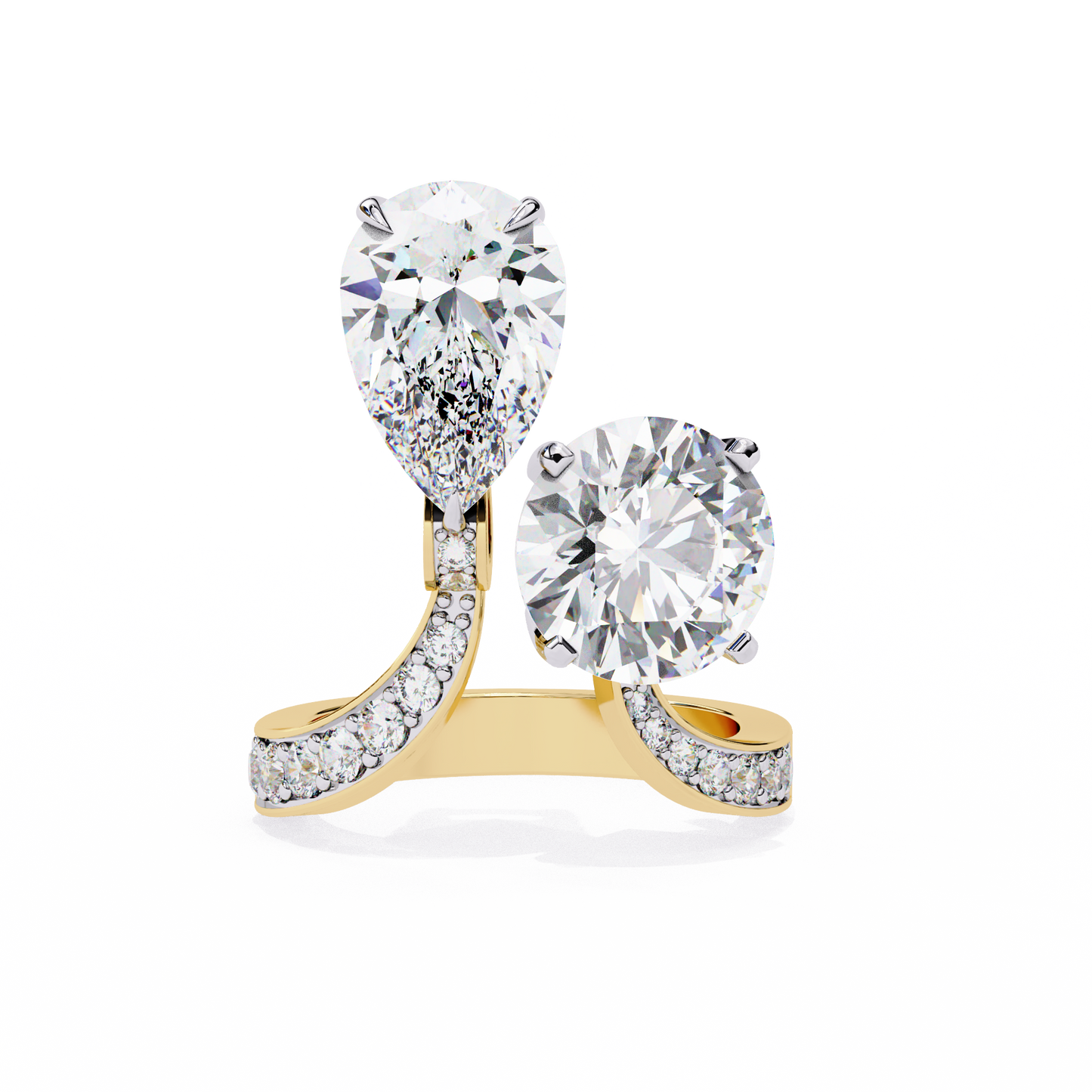 aurora duo lab grown diamond bypass ring