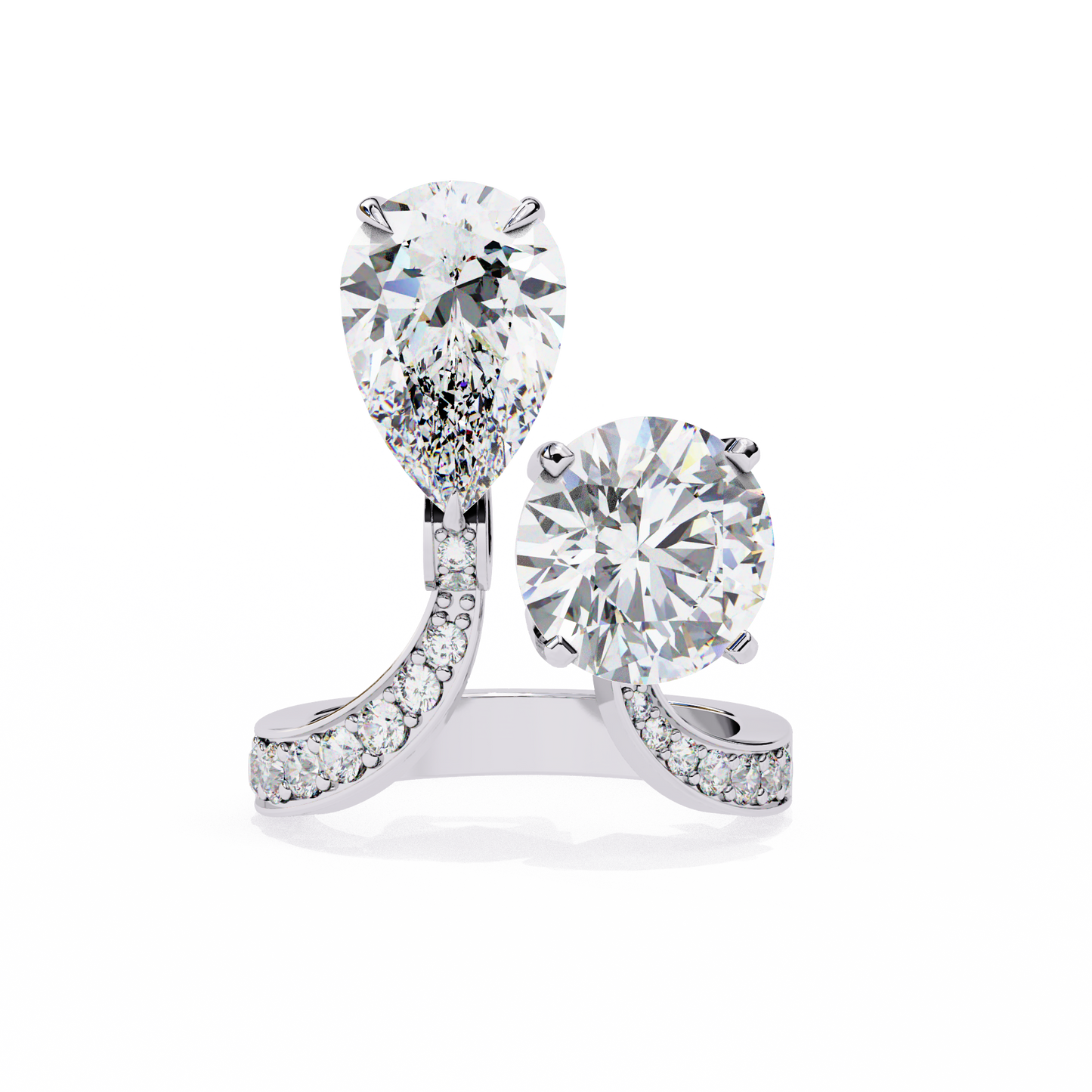 aurora duo lab grown diamond bypass ring