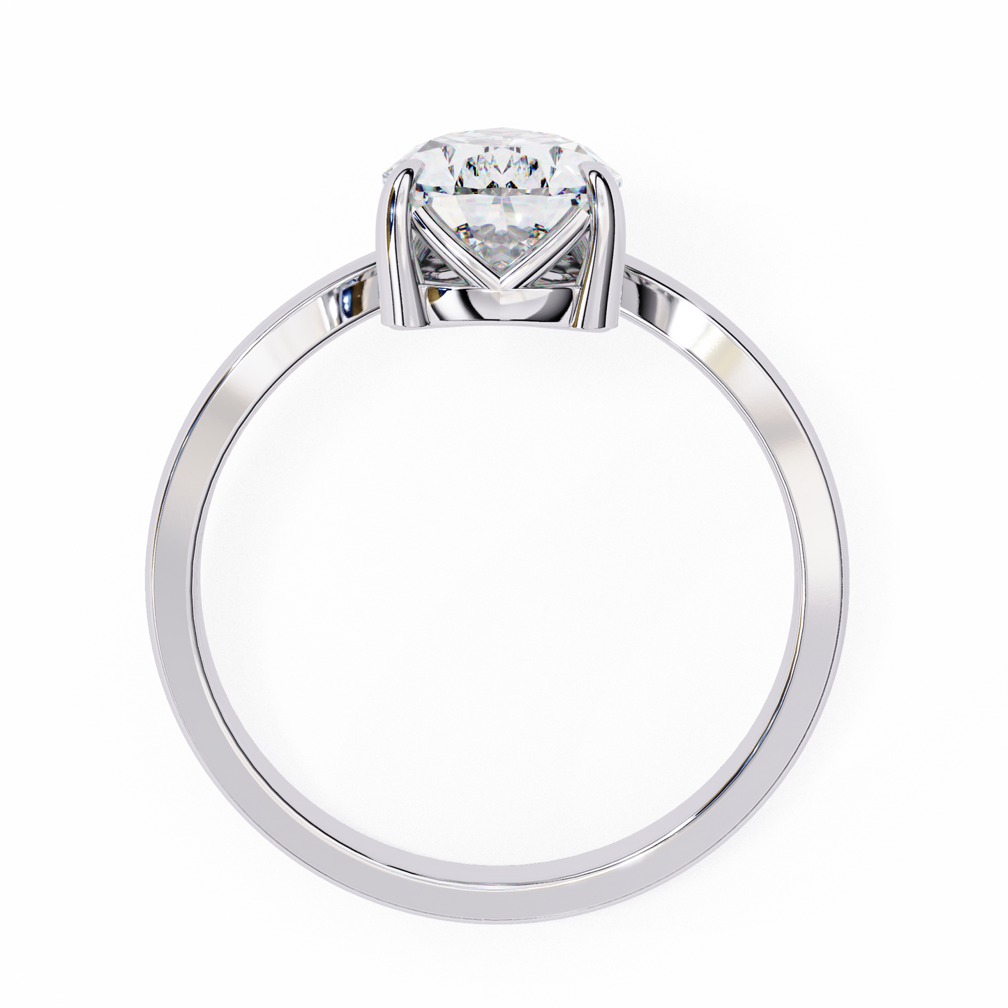 aurora grace pear lab grown diamond ring