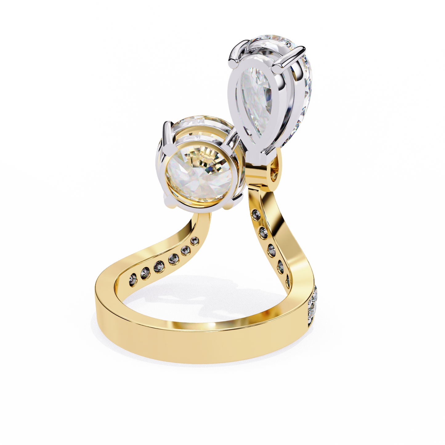 aurora duo lab grown diamond bypass ring