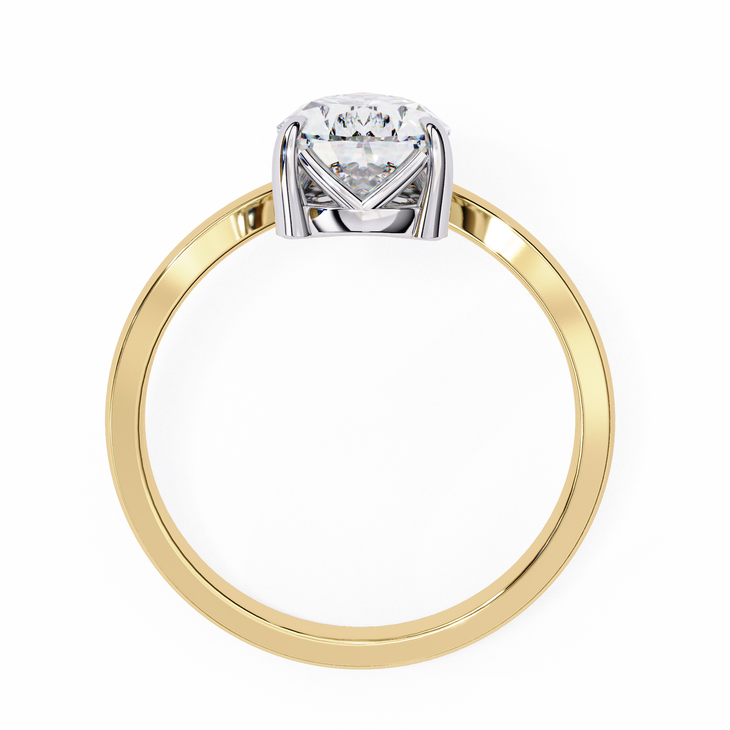 aurora grace pear lab grown diamond ring