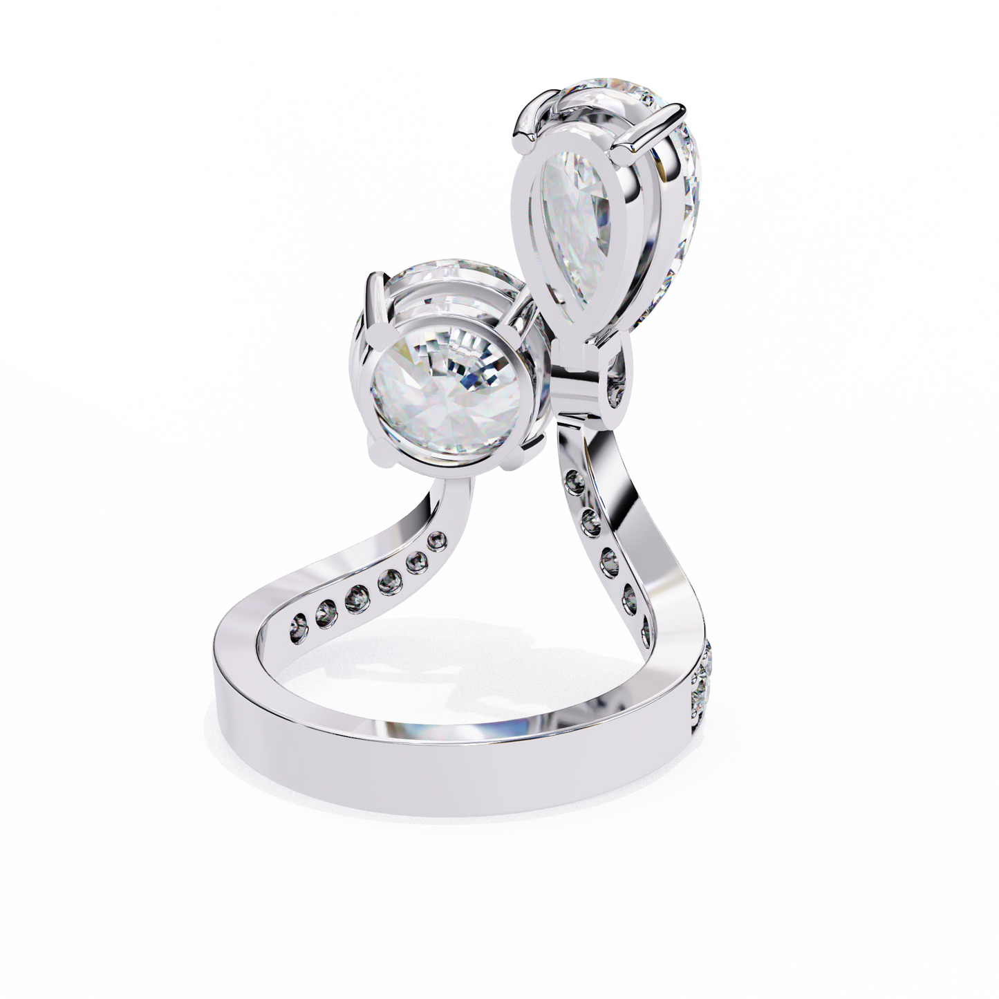 aurora duo lab grown diamond bypass ring