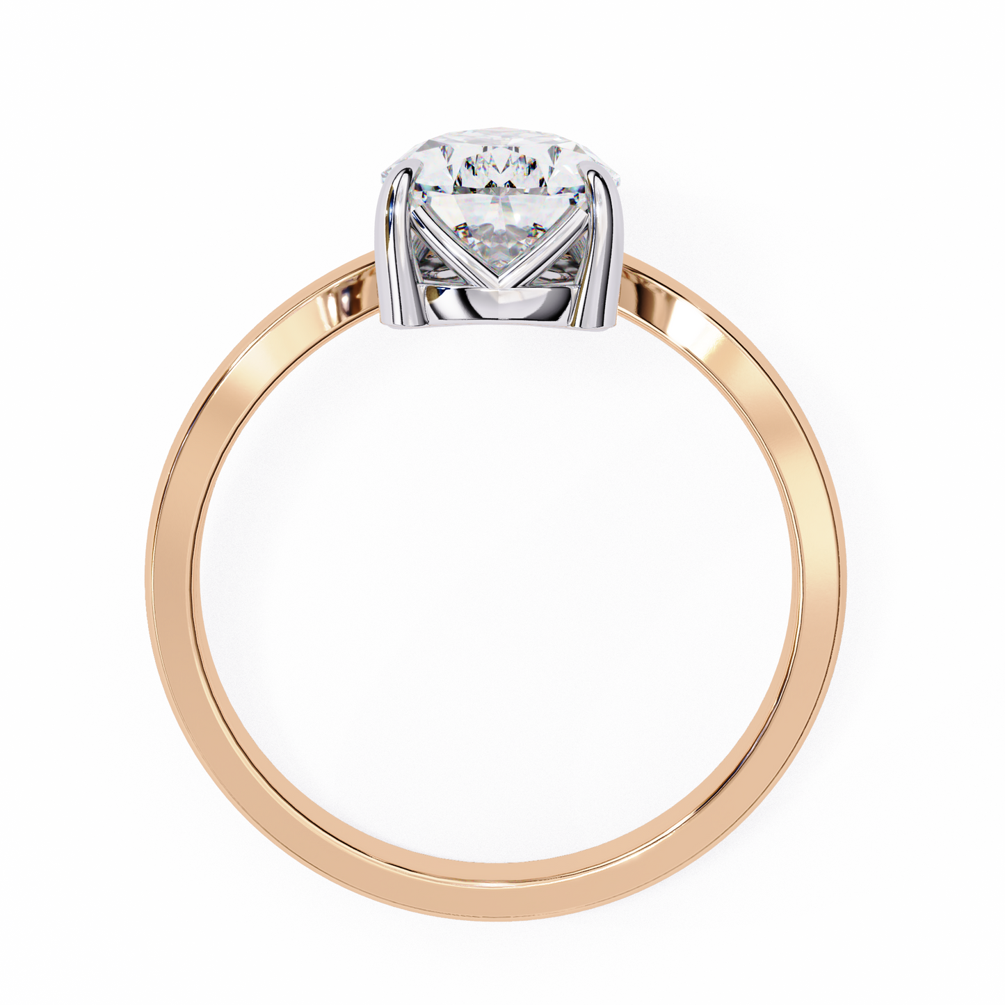 aurora grace pear lab grown diamond ring