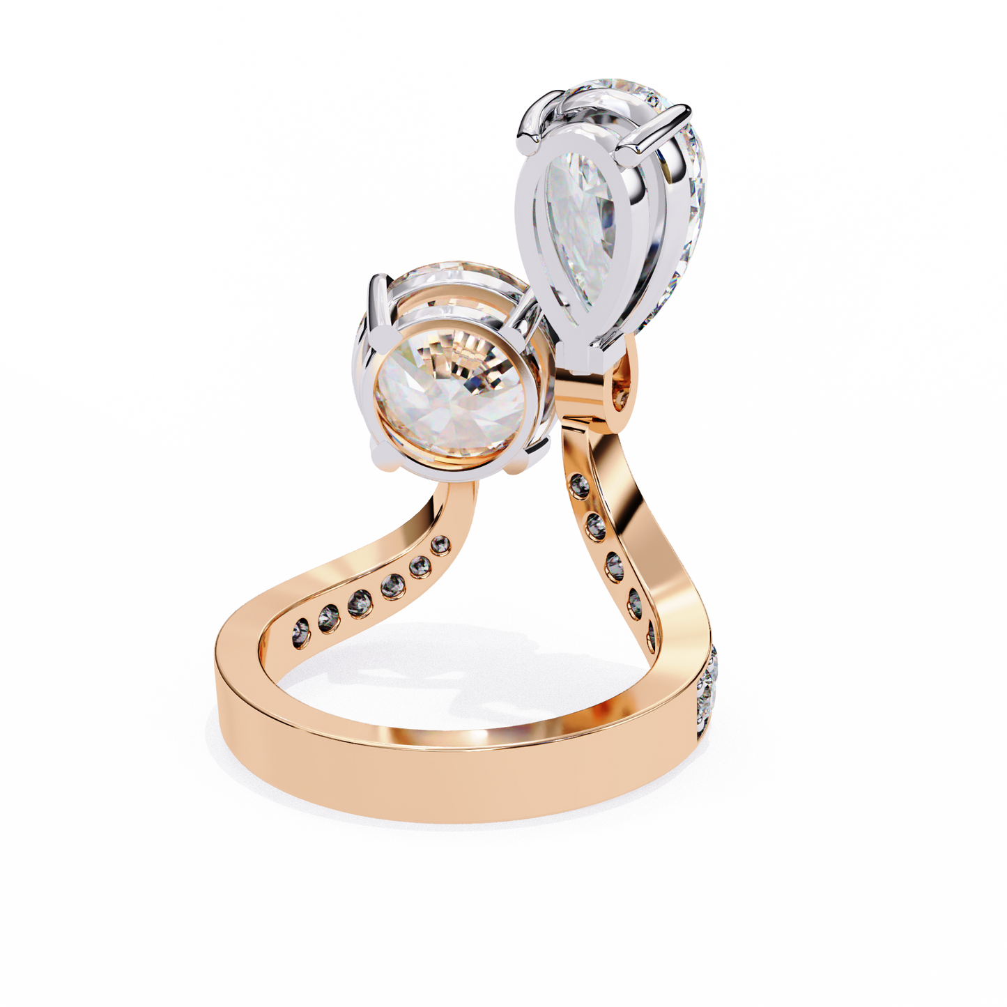 aurora duo lab grown diamond bypass ring