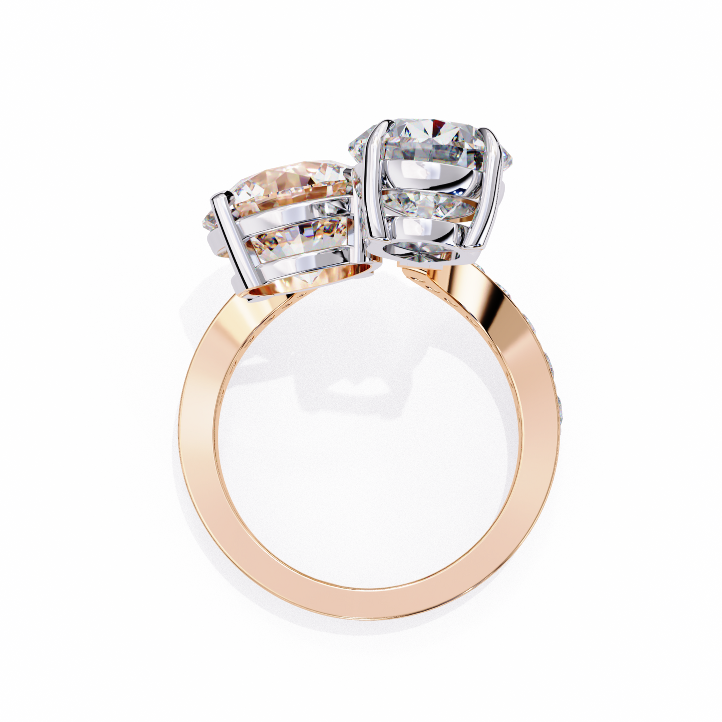 aurora duo lab grown diamond bypass ring
