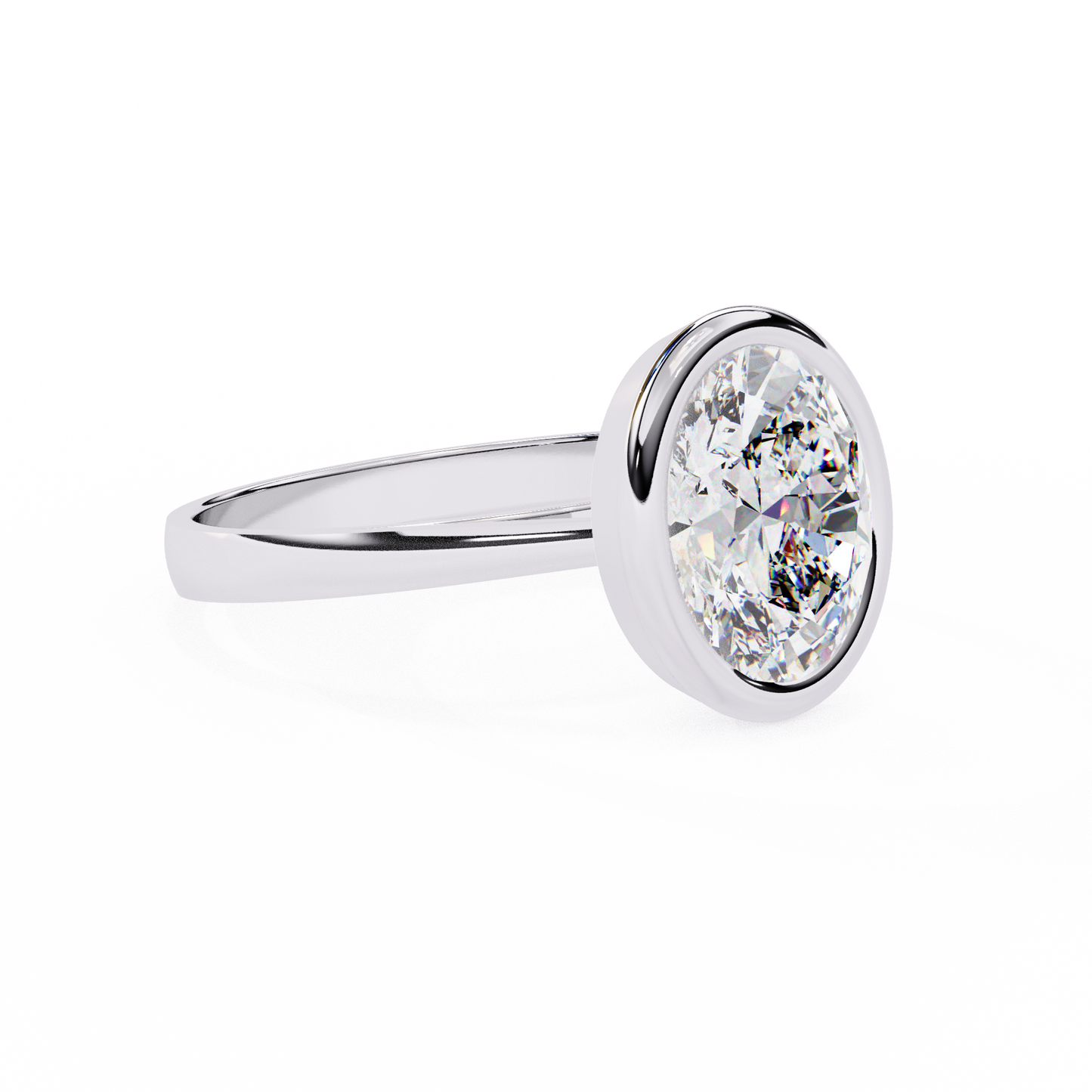 modern embrace oval lab grown diamond ring