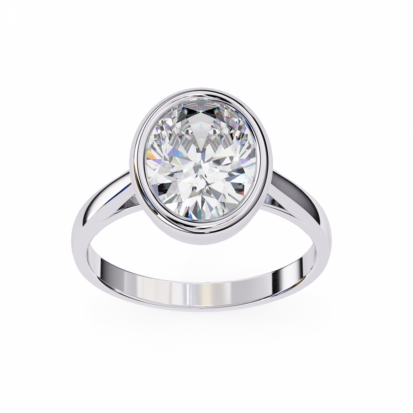 modern embrace oval lab grown diamond ring