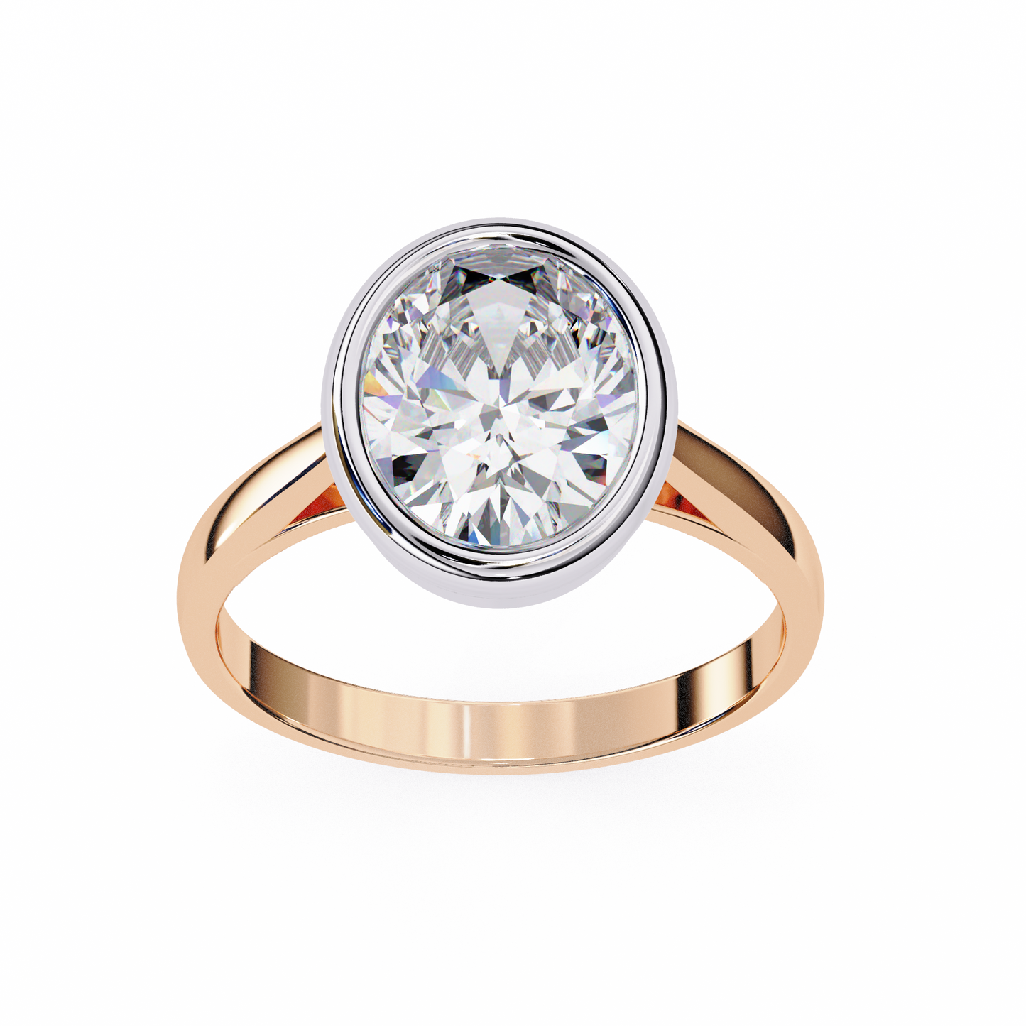 modern embrace oval lab grown diamond ring