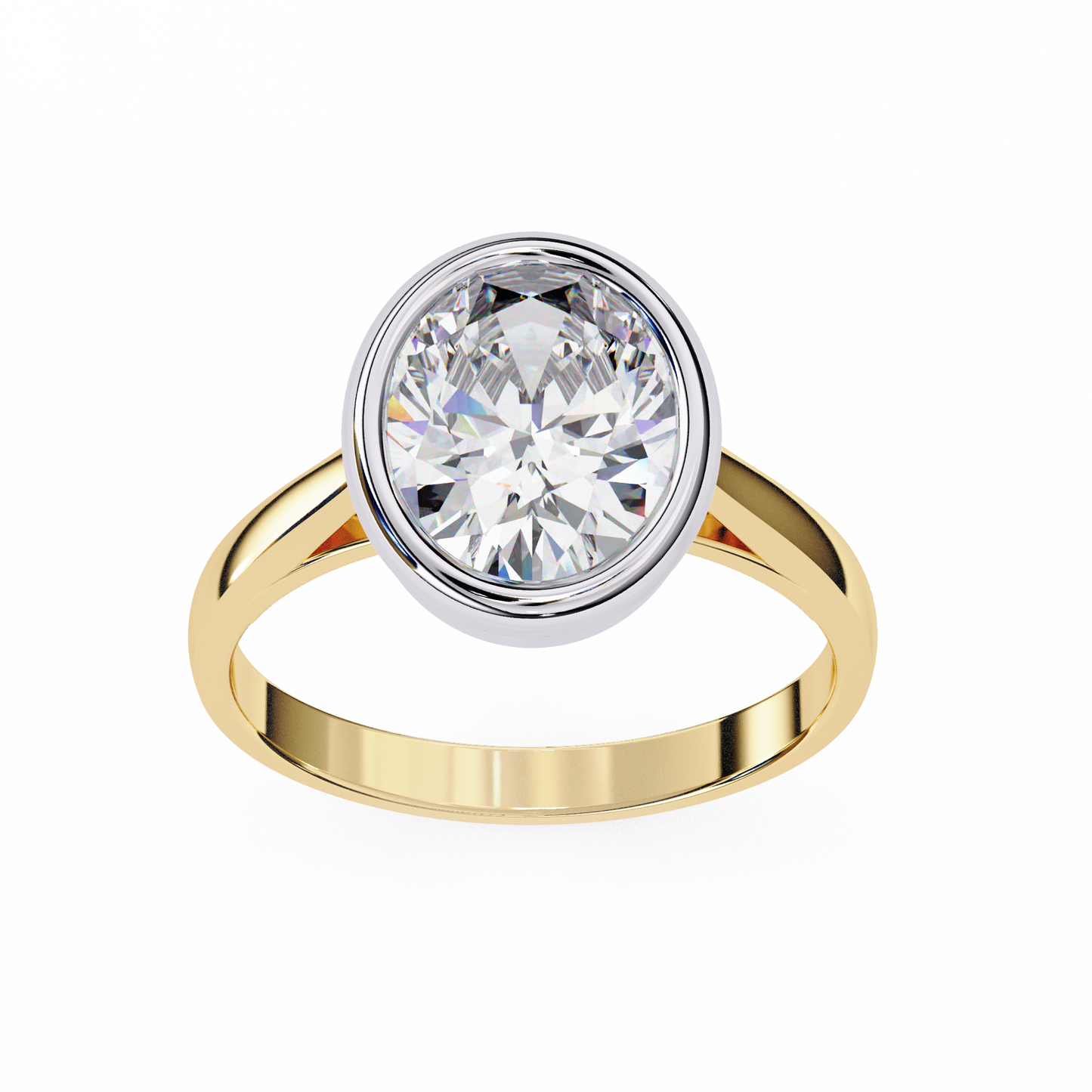 modern embrace oval lab grown diamond ring