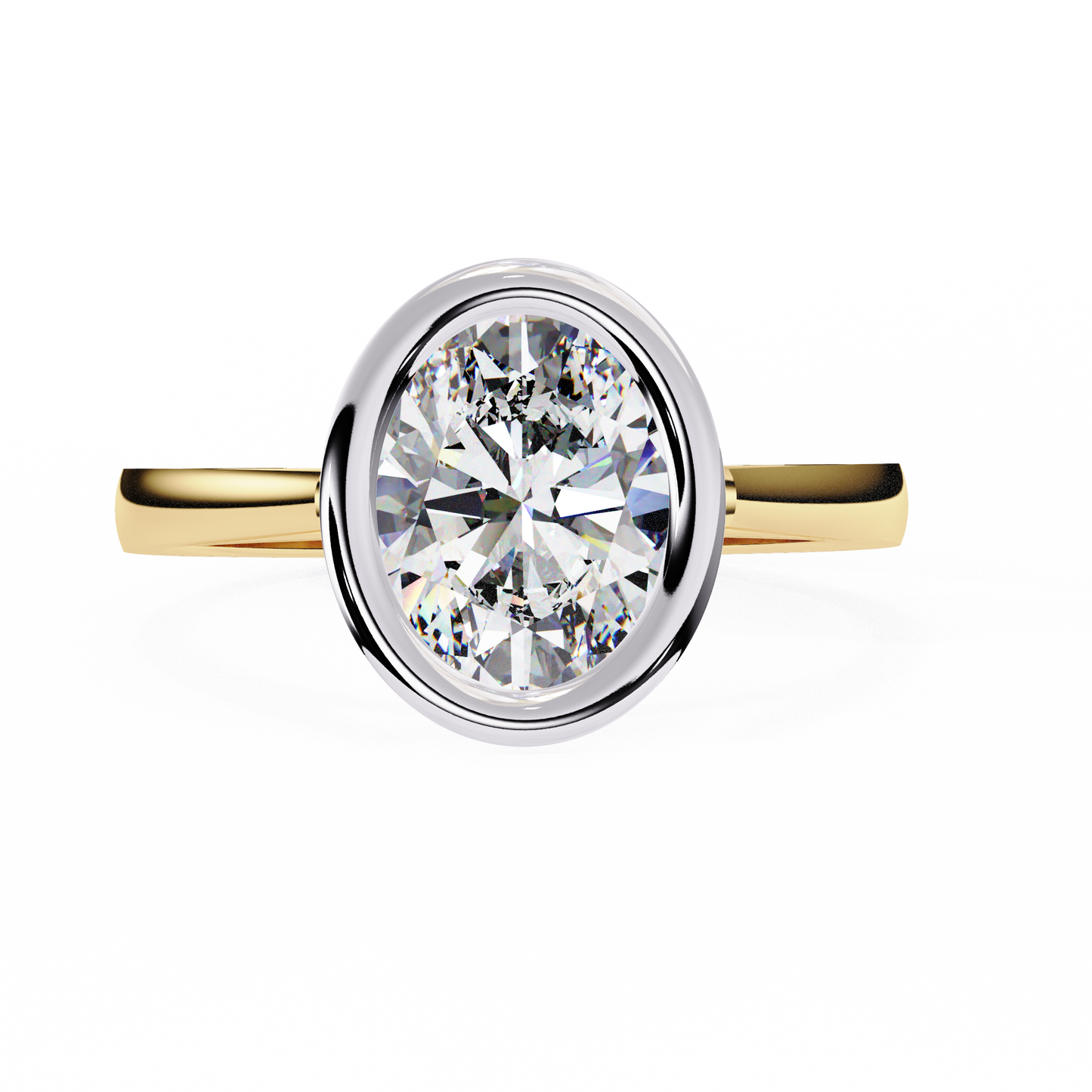 modern embrace oval lab grown diamond ring