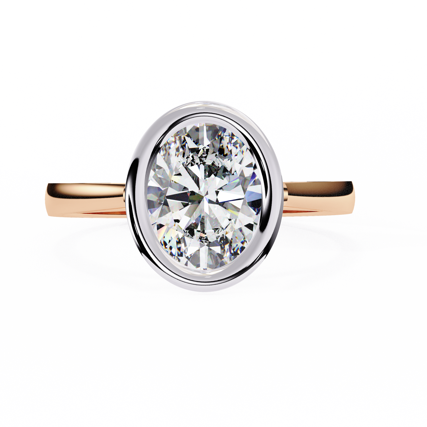 modern embrace oval lab grown diamond ring