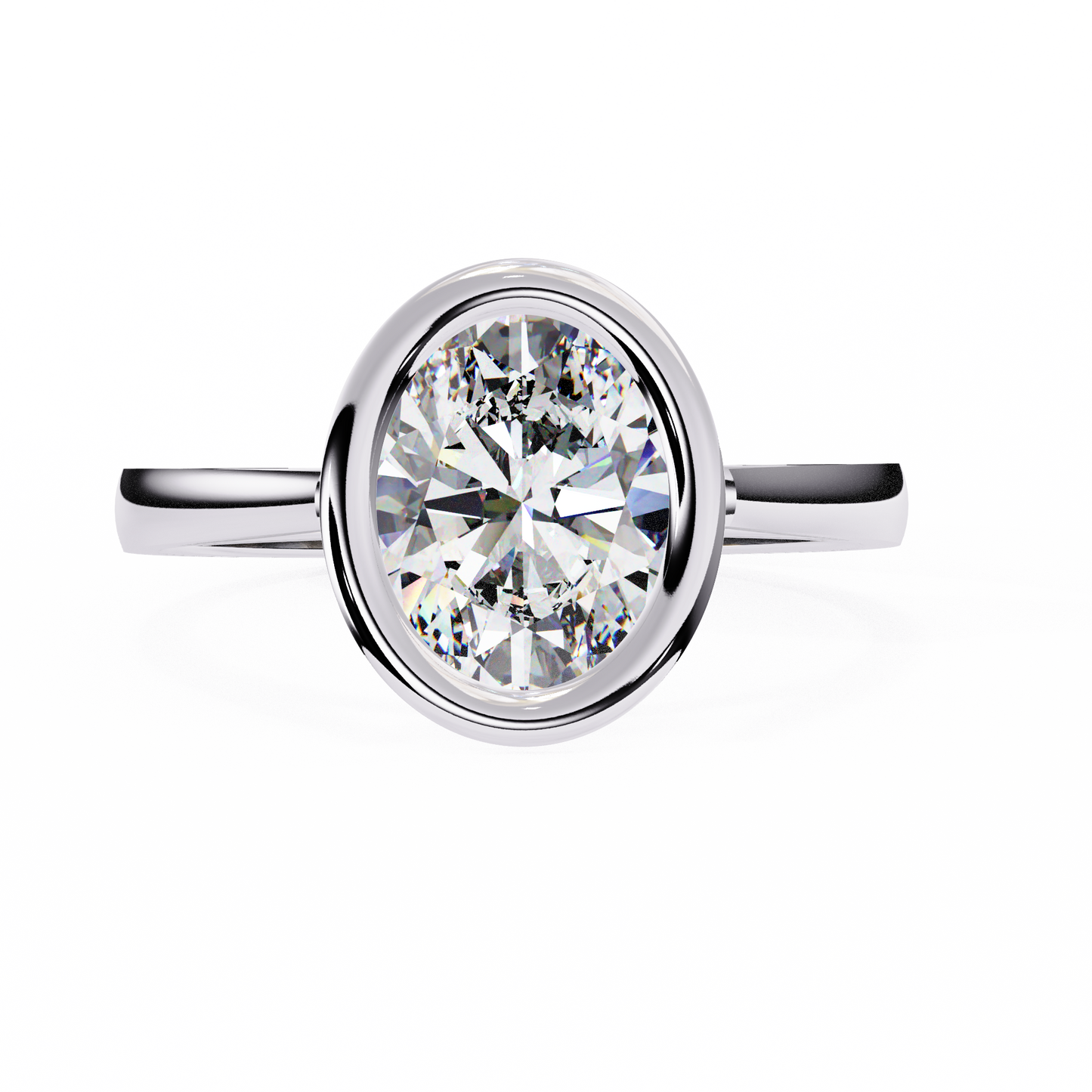 modern embrace oval lab grown diamond ring