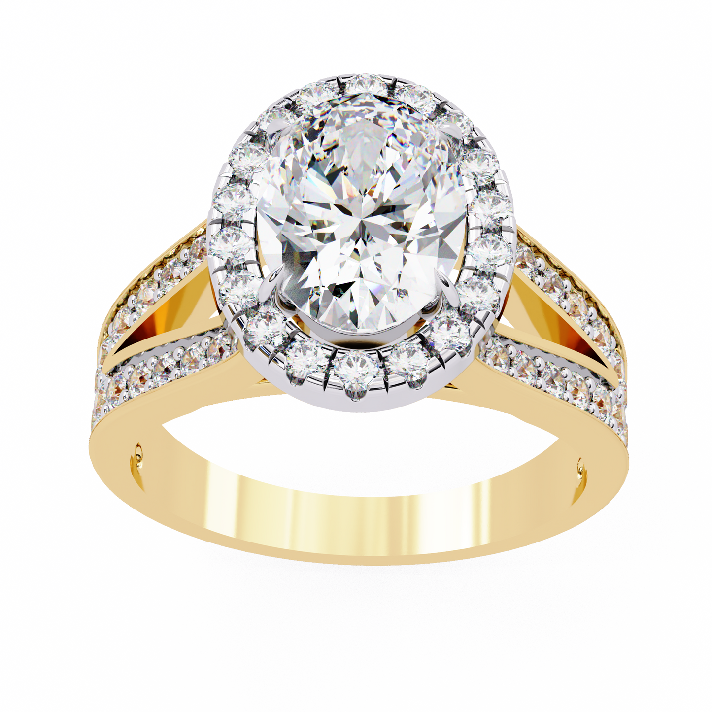 grandeur halo oval lab grown diamond ring