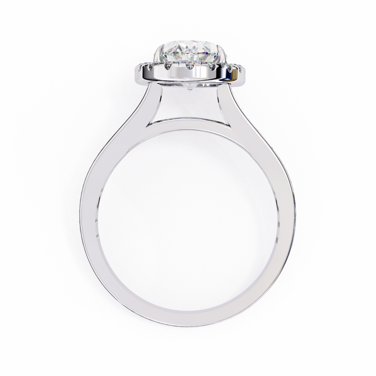 grandeur halo oval lab grown diamond ring
