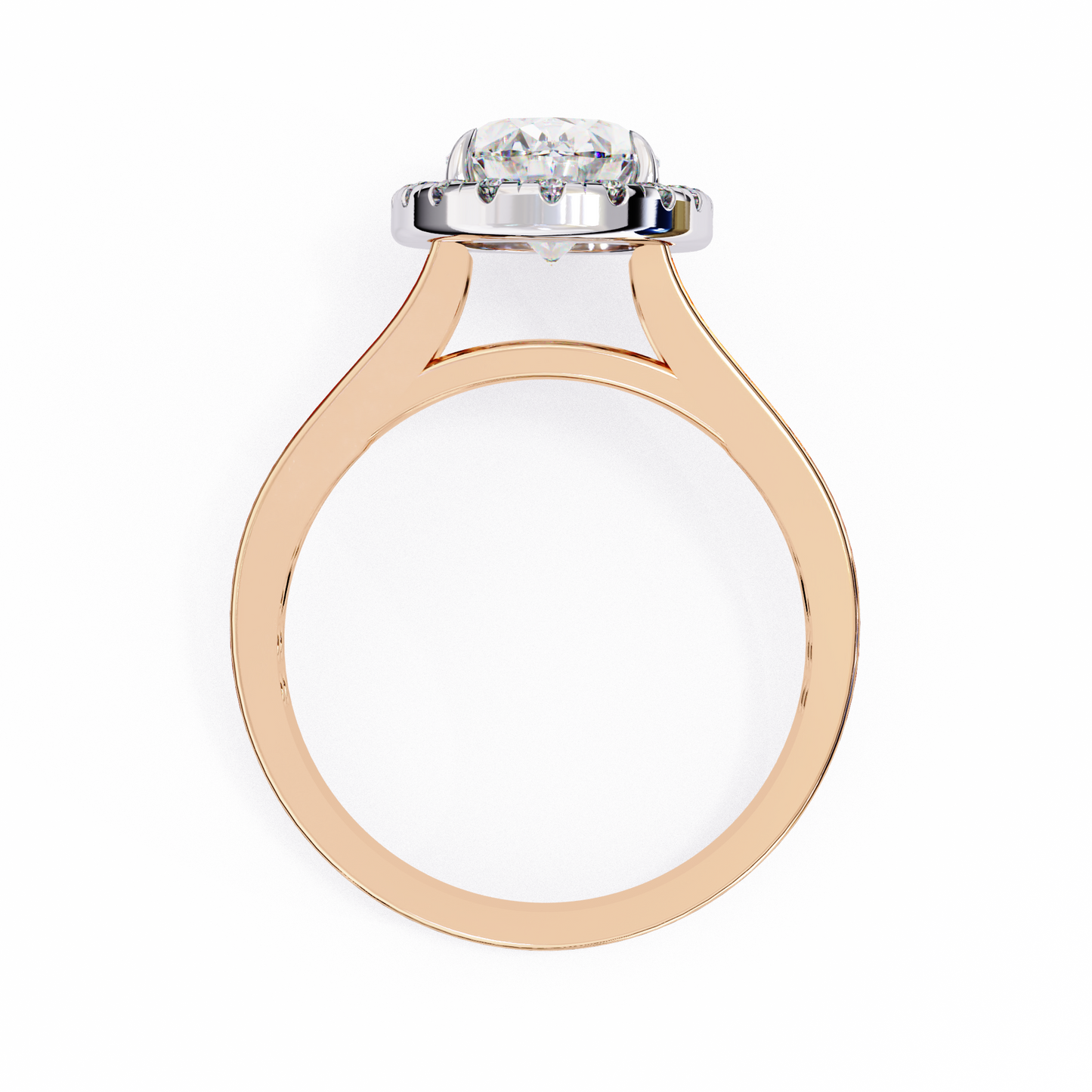 grandeur halo oval lab grown diamond ring