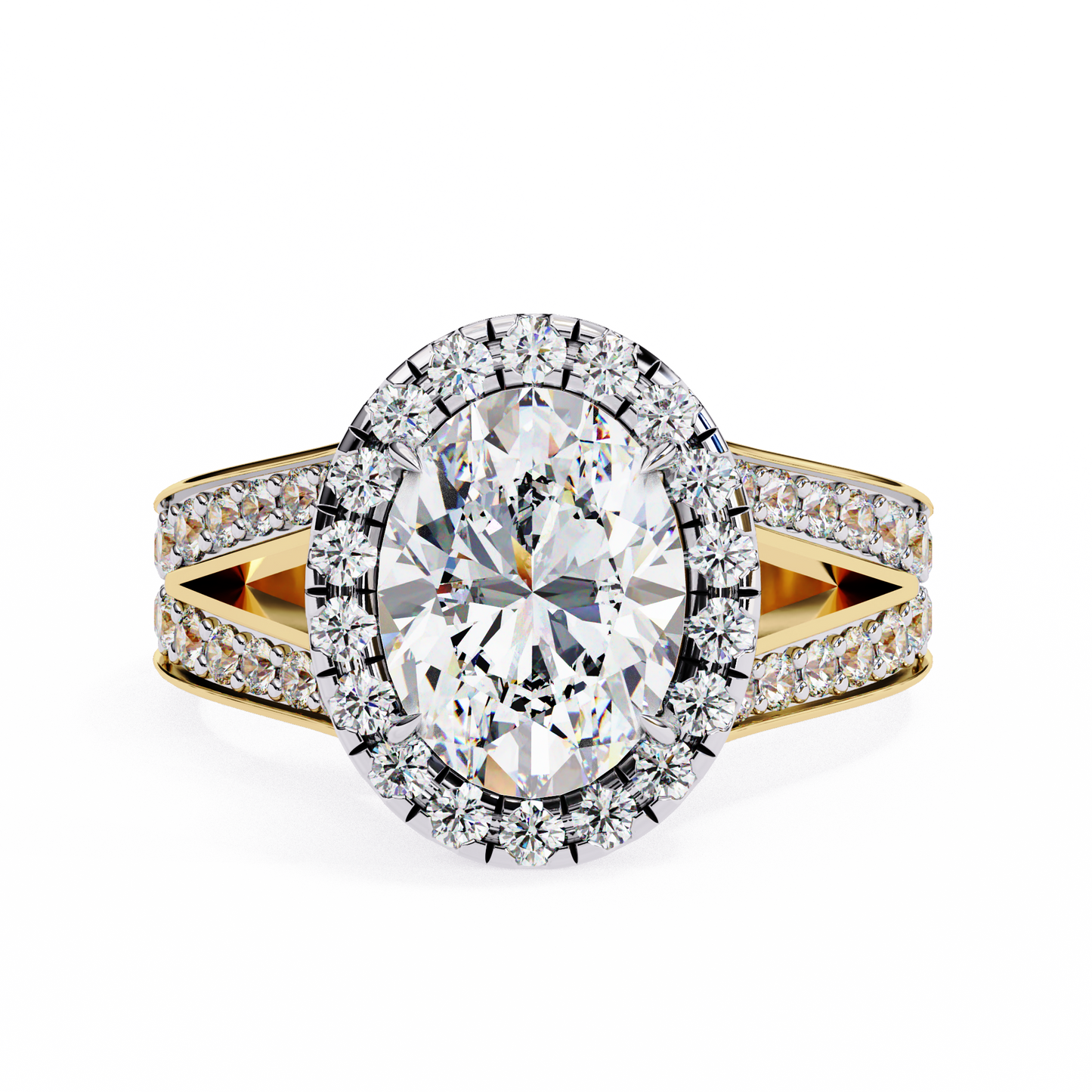 grandeur halo oval lab grown diamond ring