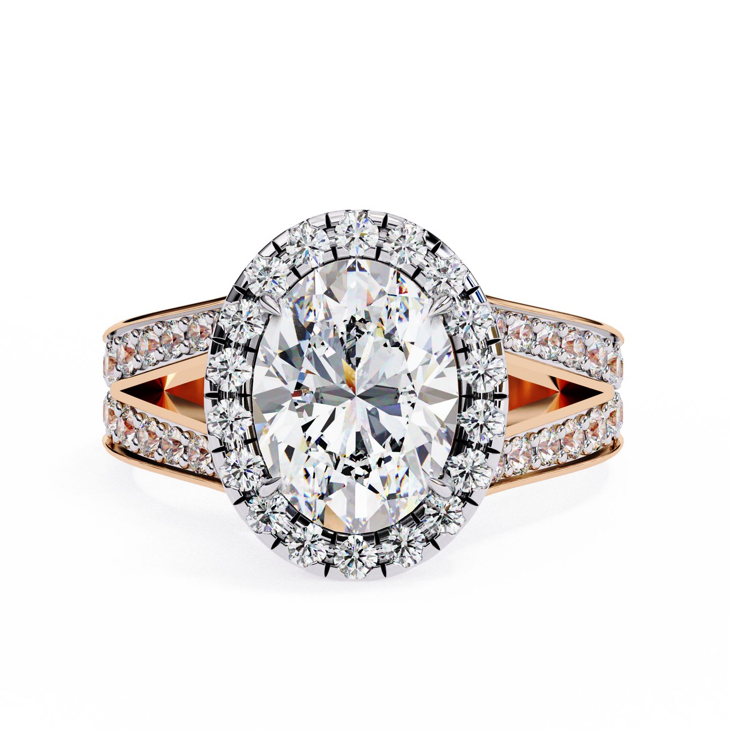 grandeur halo oval lab grown diamond ring