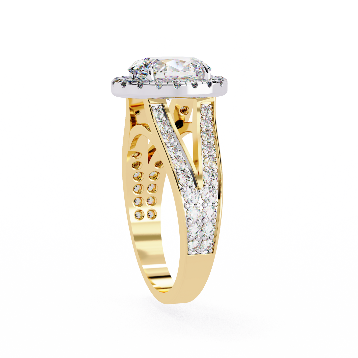 grandeur halo oval lab grown diamond ring