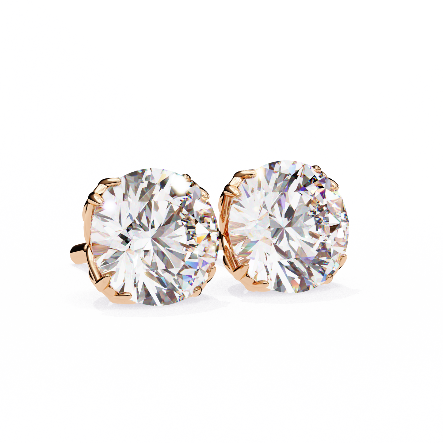 solstice six prong lab grown diamond studs