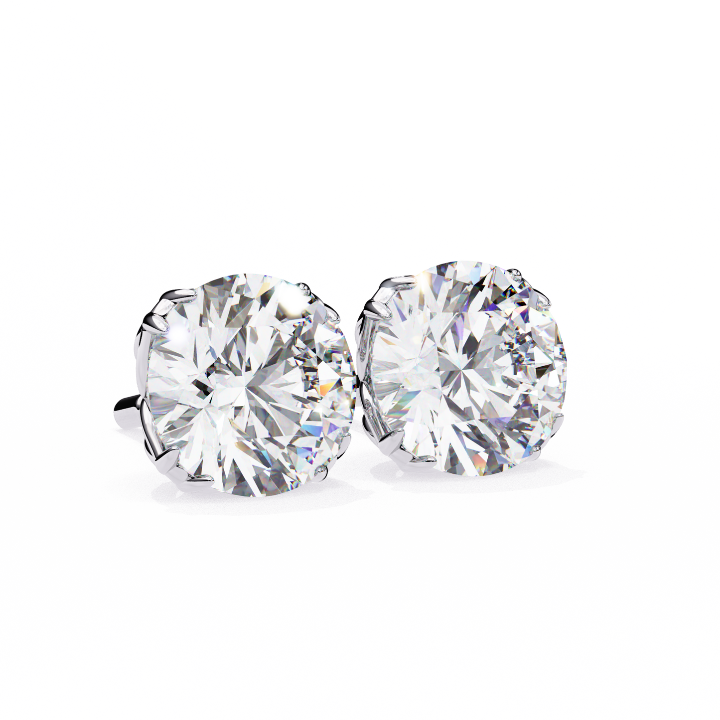 solstice six prong lab grown diamond studs