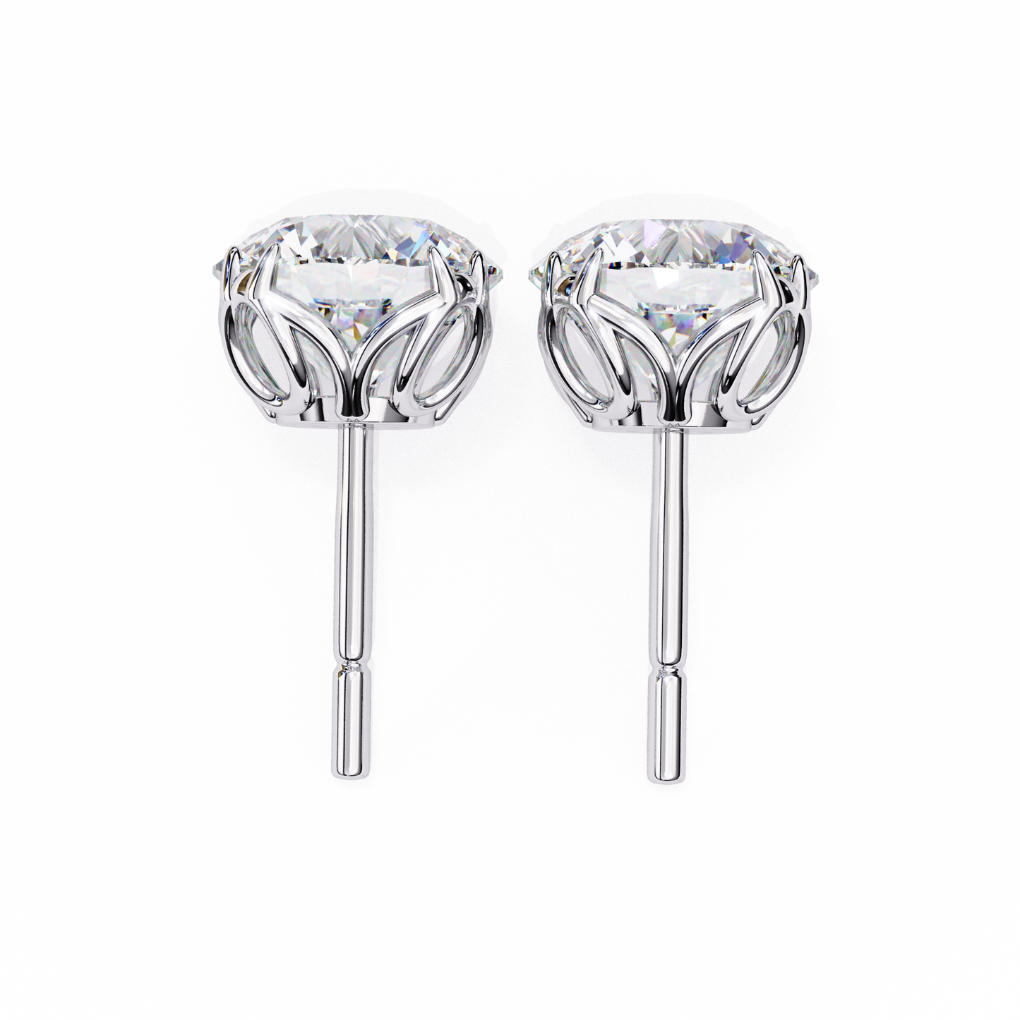 solstice six prong lab grown diamond studs