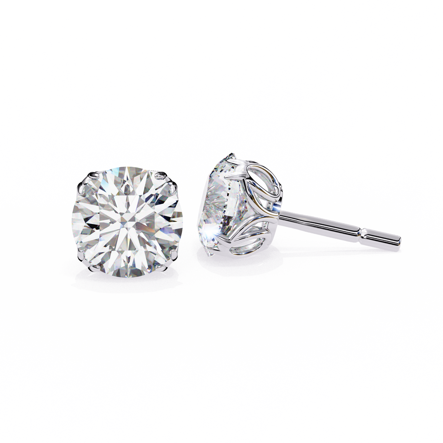 solstice six prong lab grown diamond studs