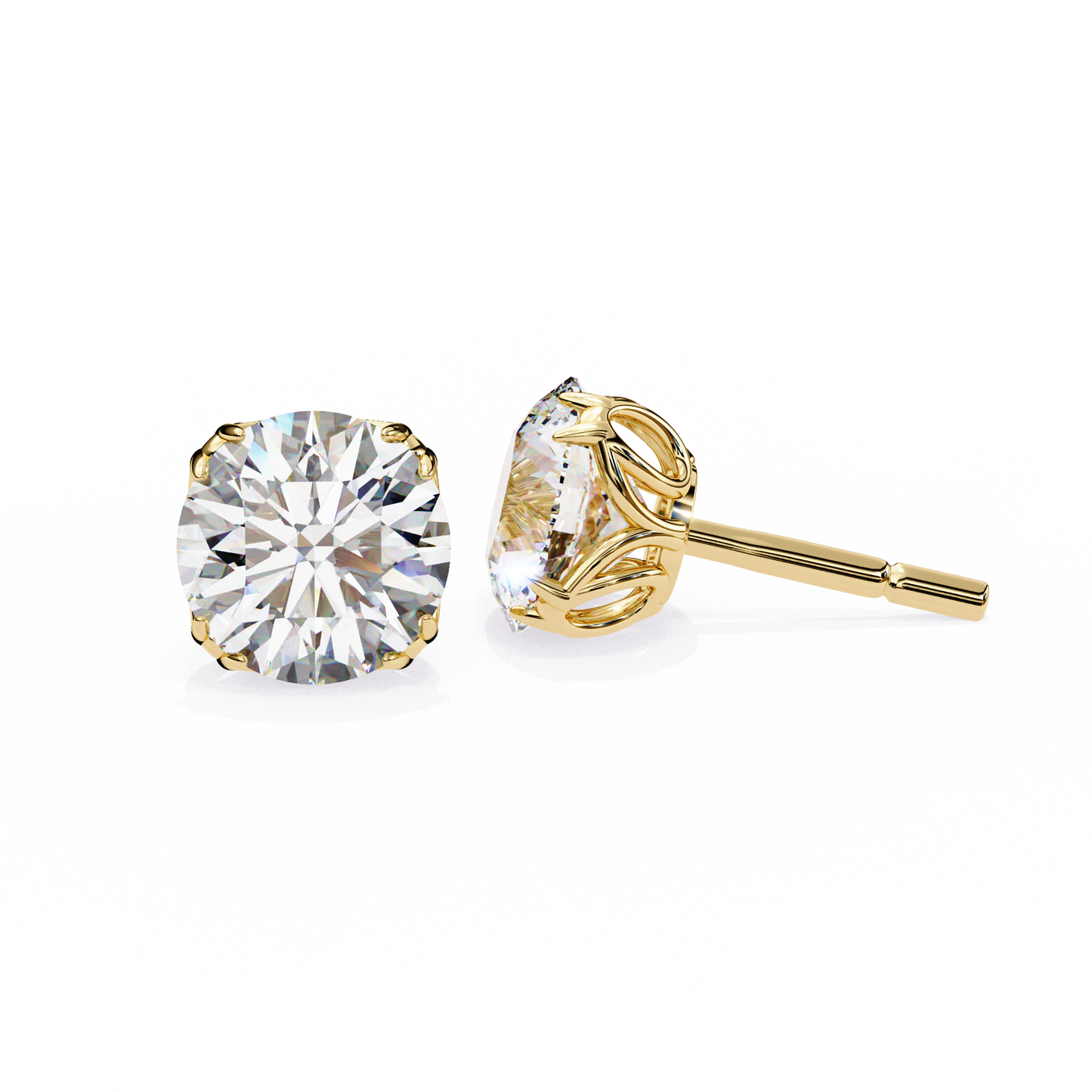 solstice six prong lab grown diamond studs