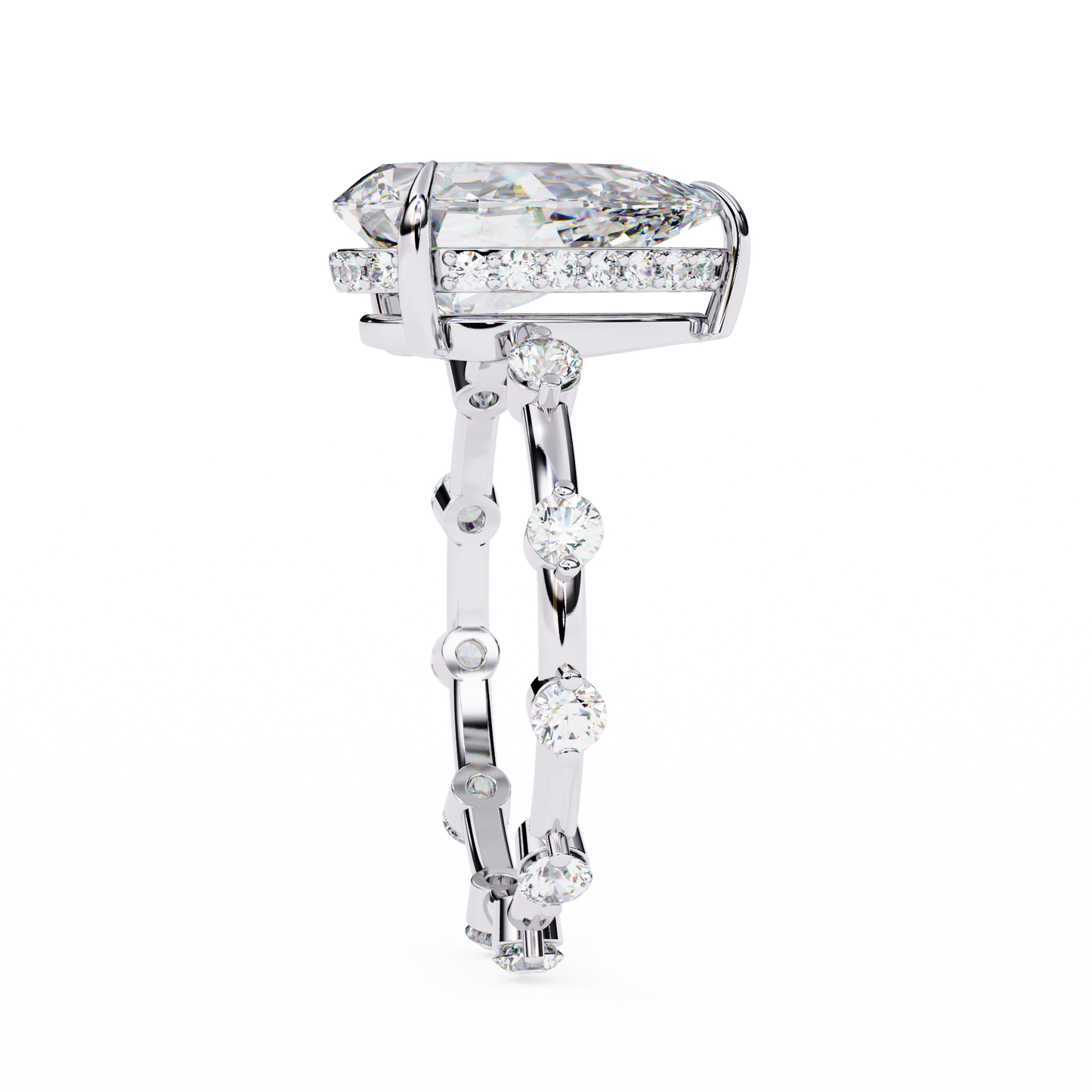celestial crown pear lab grown diamond ring