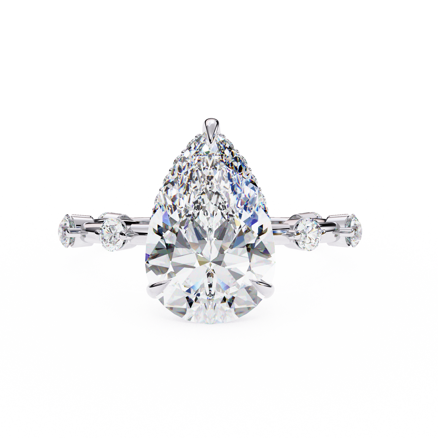 celestial crown pear lab grown diamond ring