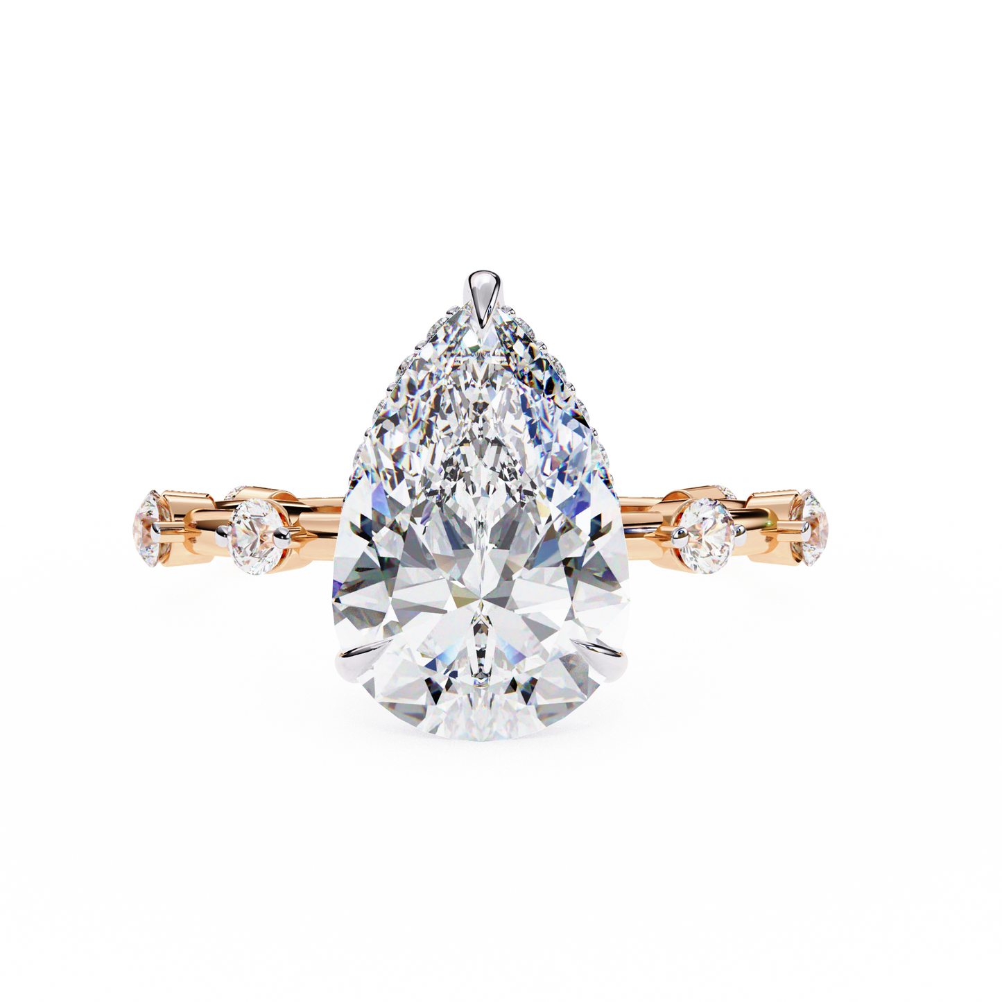 celestial crown pear lab grown diamond ring