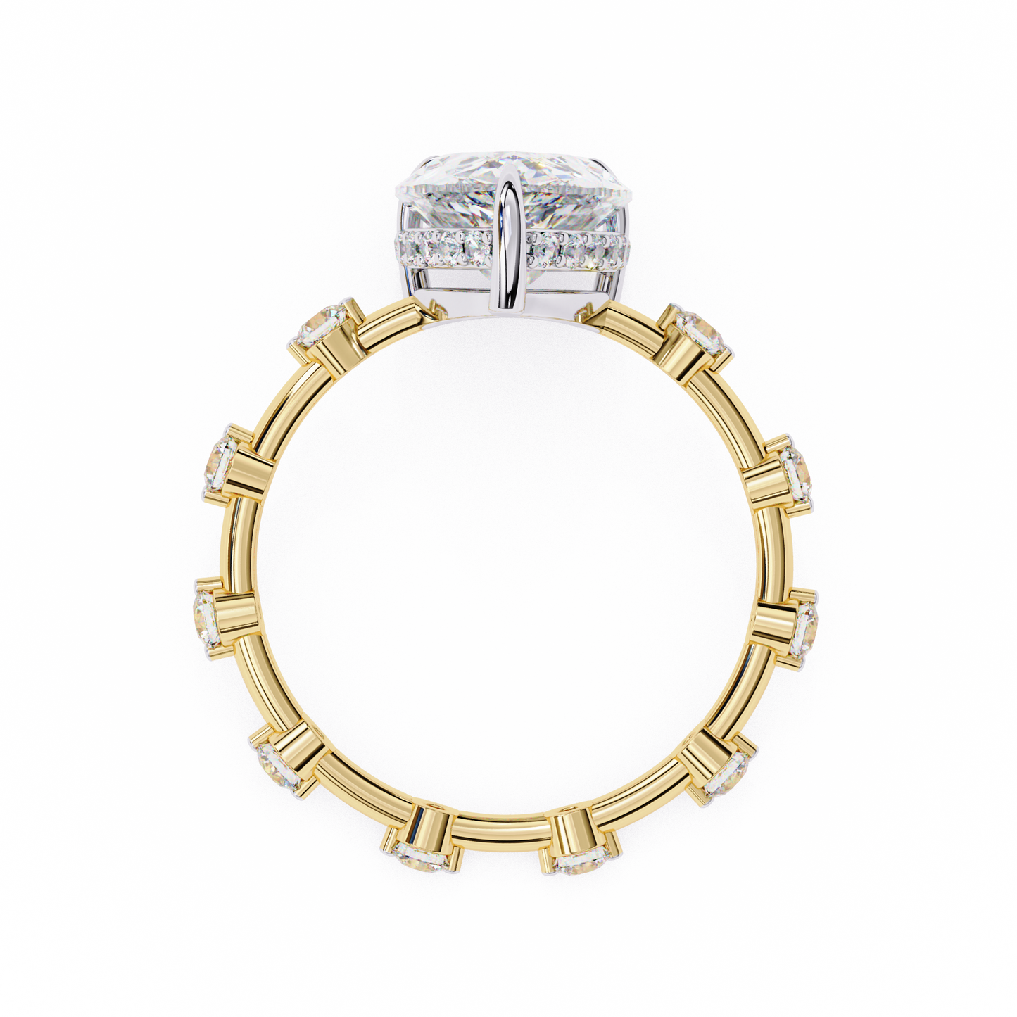 celestial crown pear lab grown diamond ring