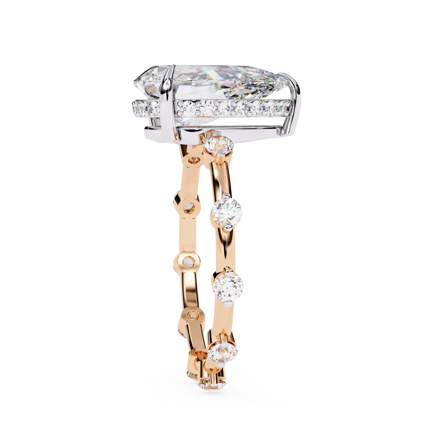 celestial crown pear lab grown diamond ring