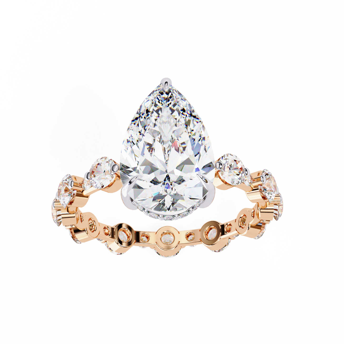 starlit pear lab grown diamond ring